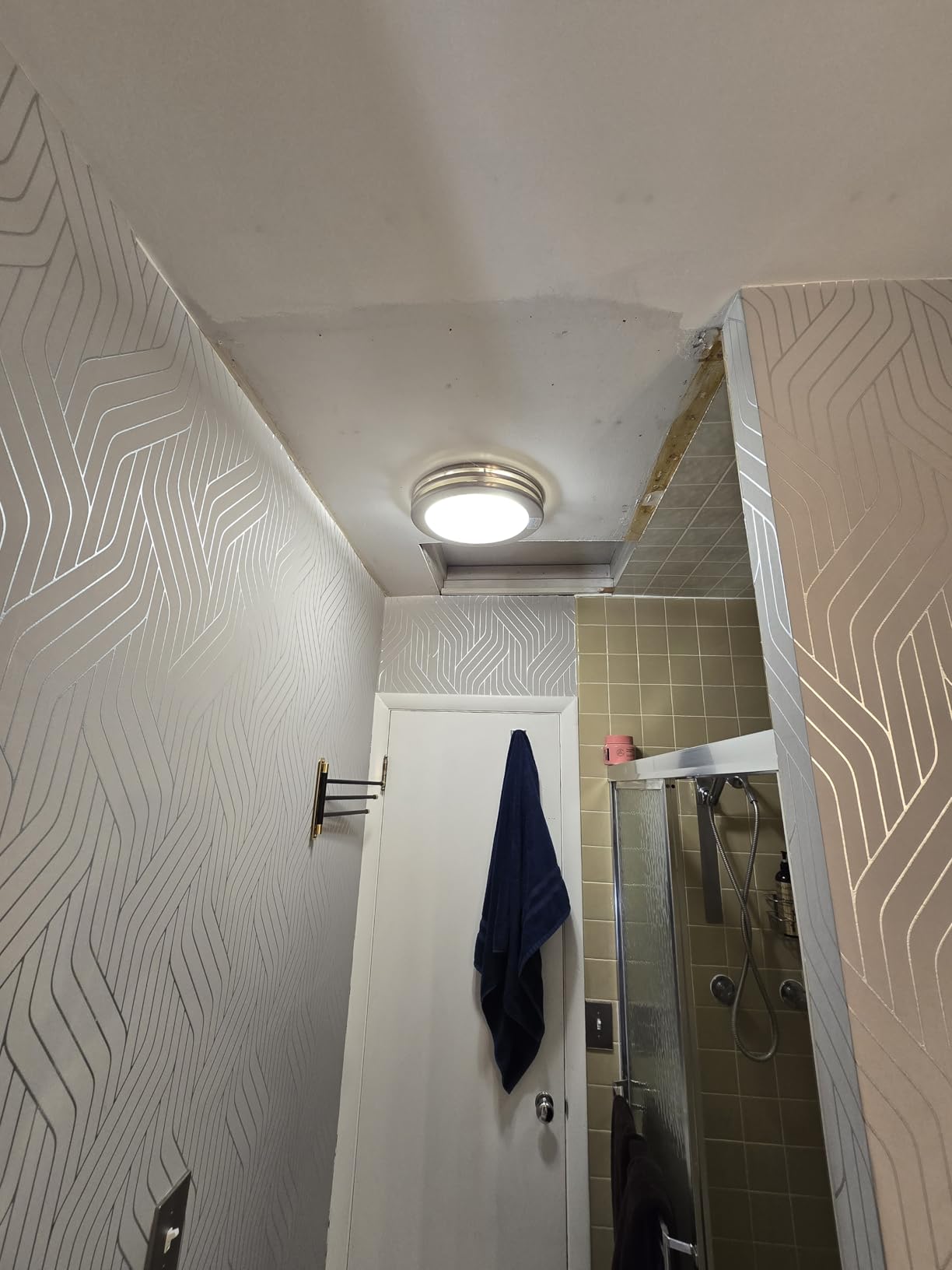 Akicon Ultra Quiet Bathroom Exhaust Fan with LED Light 80CFM 2.0 Sones Round Bathroom Ventilation Fan with Frosted Glass Cover Matte Black Finish (Matte Black) customer photo 2
