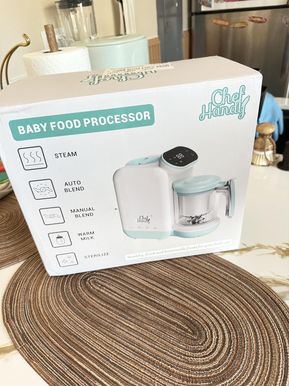 Chefhandy 5-in-1 Baby Food Maker with Stainless Steel Steam Basket, Green customer photo 2