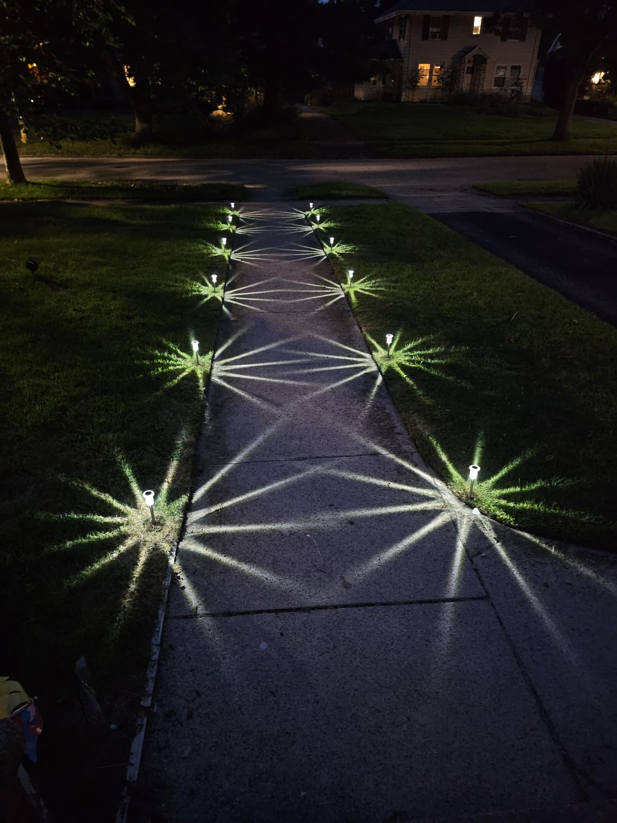 DenicMic Solar Lights Outdoor Waterproof 10 Pack Pathway Lights Cool White customer photo 2