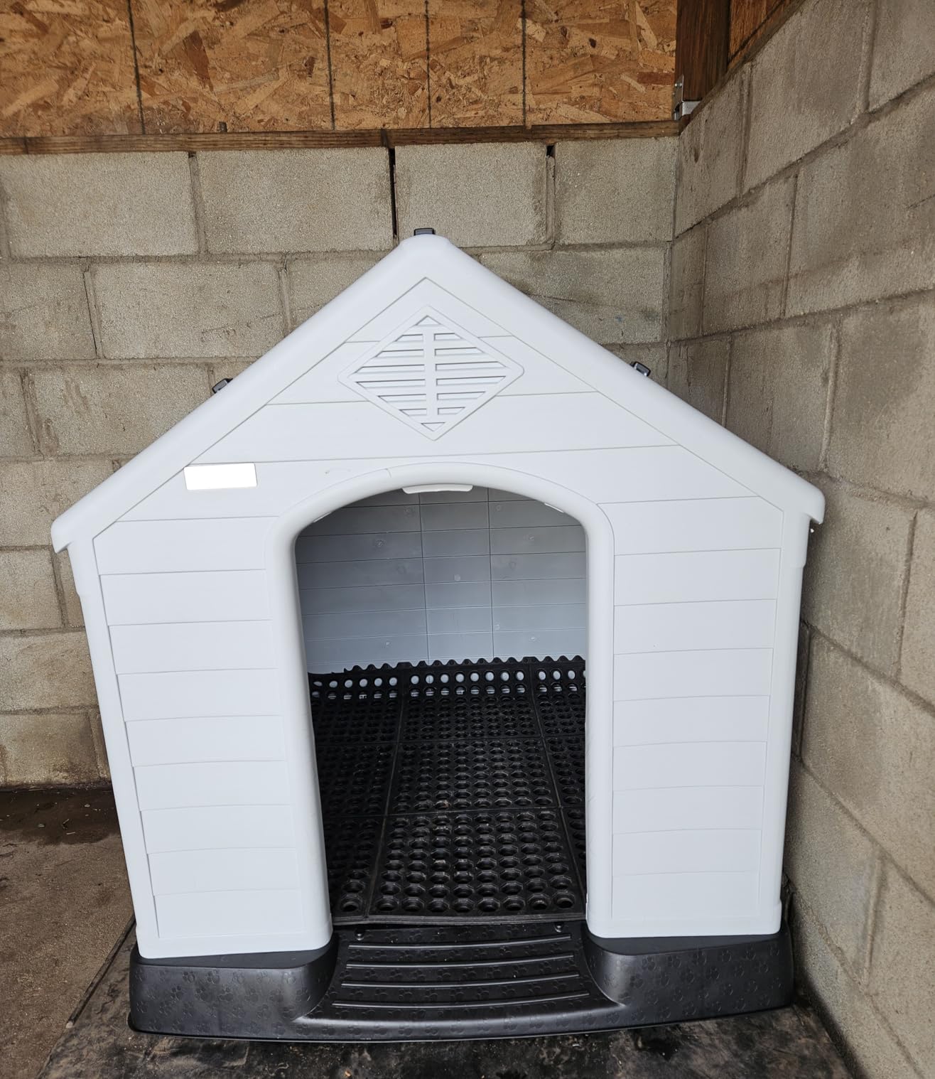 LEMBERI Large Dog House, Indoor/Outdoor, Gray 38.8