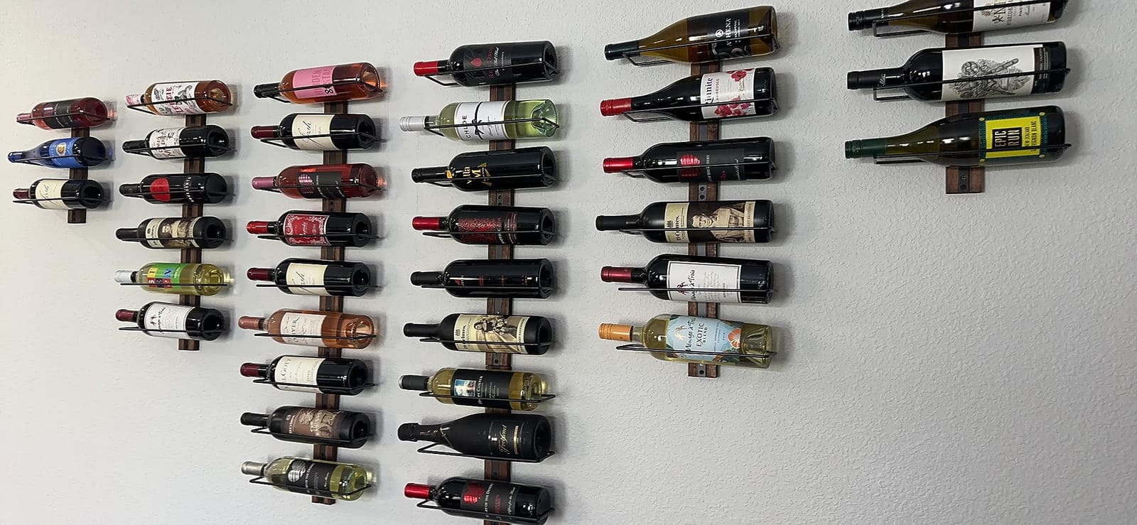 Wall Mounted Wine Rack, 9-Bottle Wall Wine Holder with Solid Wood Backboard customer photo 2