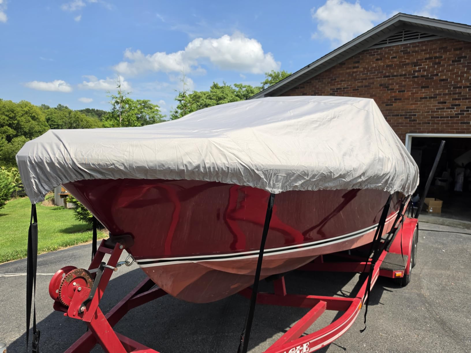 Waterproof 17-19FT Boat Cover, 1200D Heavy Duty Trailerable Cover customer photo 1