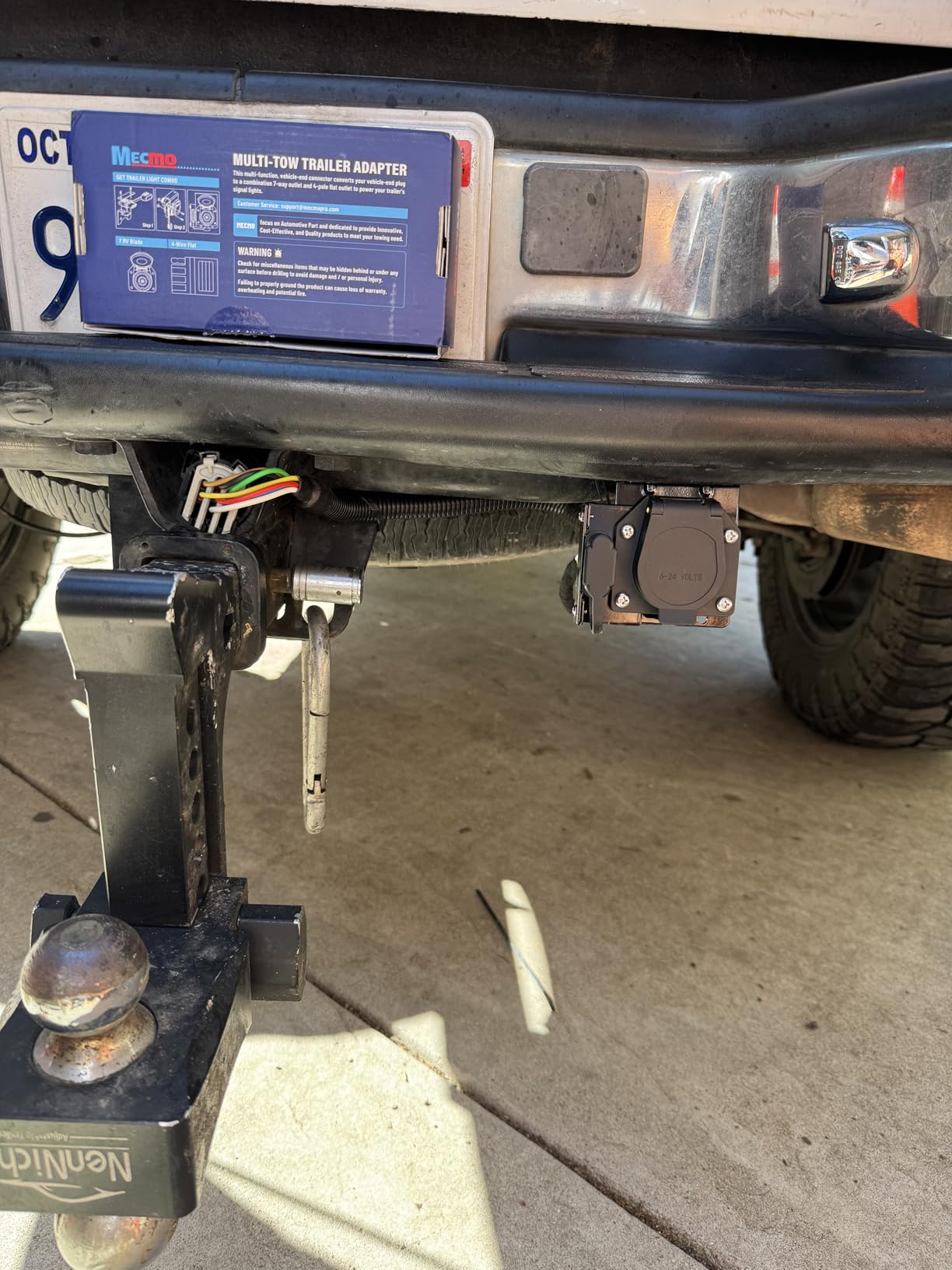 MECMO Multi-Tow 7-Way Blade and 4-Way Flat Trailer Wiring Adapter for Ford GM Ram GMC Sierra Grand Cherokee, Dual-Output Vehicle-Side Trailer Light Plug Connector Harness USCAR 7 Pin Socket Required customer photo 2