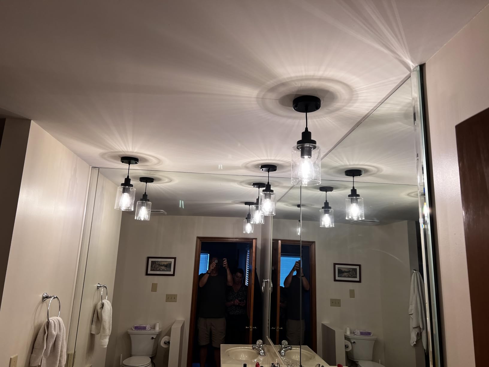 WimiSom Industrial Pendant Lighting, Modern Clear Glass Shade Farmhouse customer photo 1