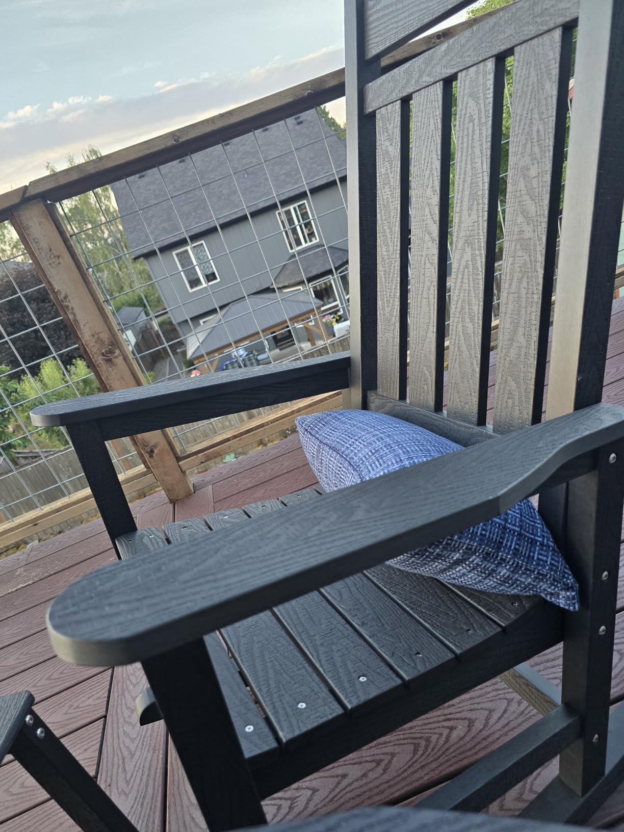 Stoog Oversized Outdoor Rocking Chair, Porch Rocker with 400 lbs Weight Capacity, Weather Resistant, for Backyard, Lawn, Patio, Fire Pit, Garden and Indoor, Teak customer photo 1