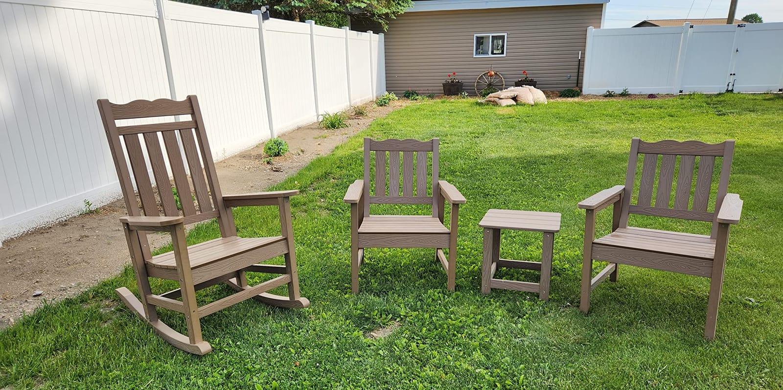 Stoog Oversized Outdoor Rocking Chair, Porch Rocker with 400 lbs Weight Capacity, Weather Resistant, for Backyard, Lawn, Patio, Fire Pit, Garden and Indoor, Teak customer photo 2