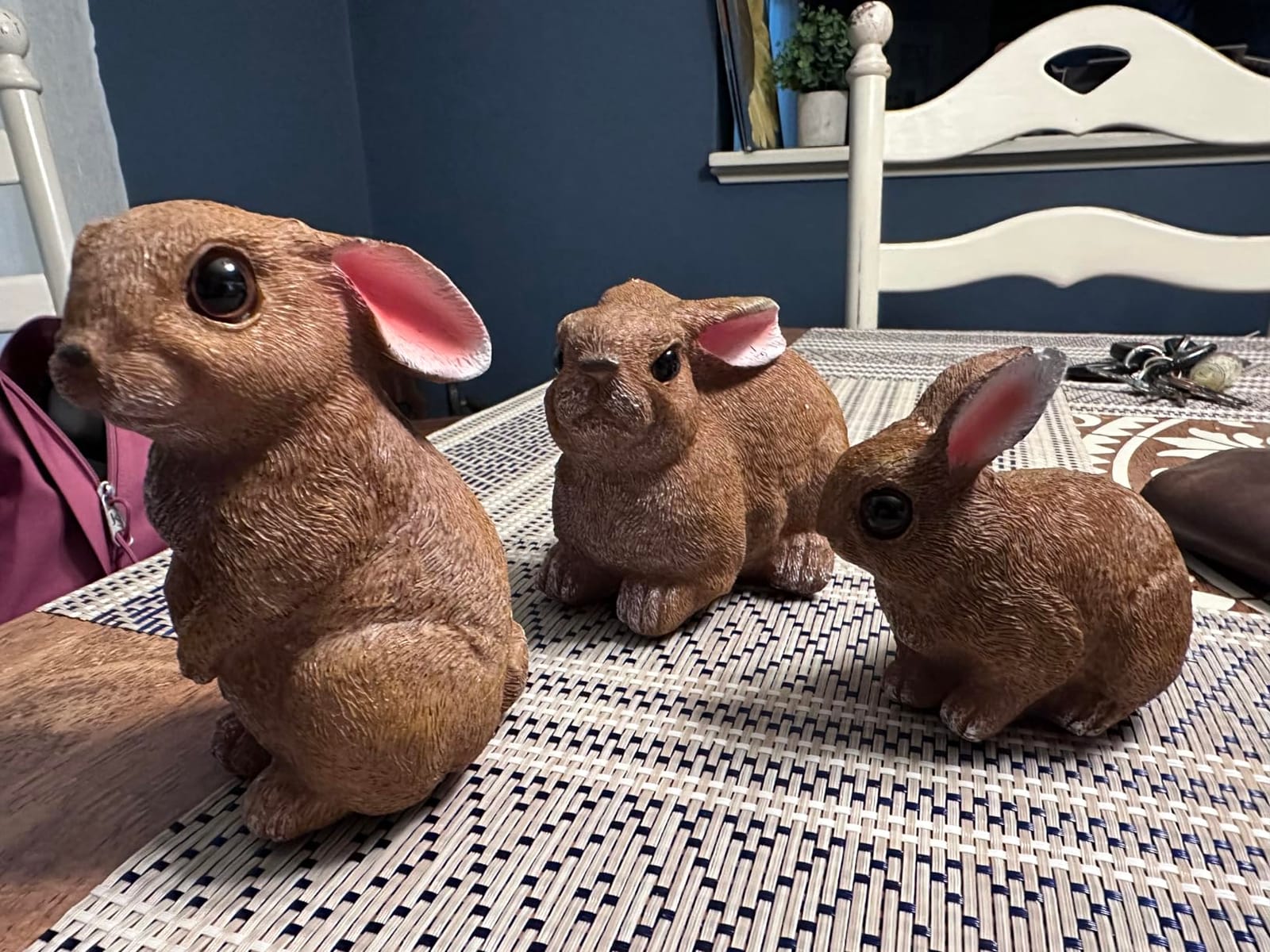 Bunny Decor Set of 3 Resin Easter Garden Statues Outdoor Indoor Home Yard customer photo 1