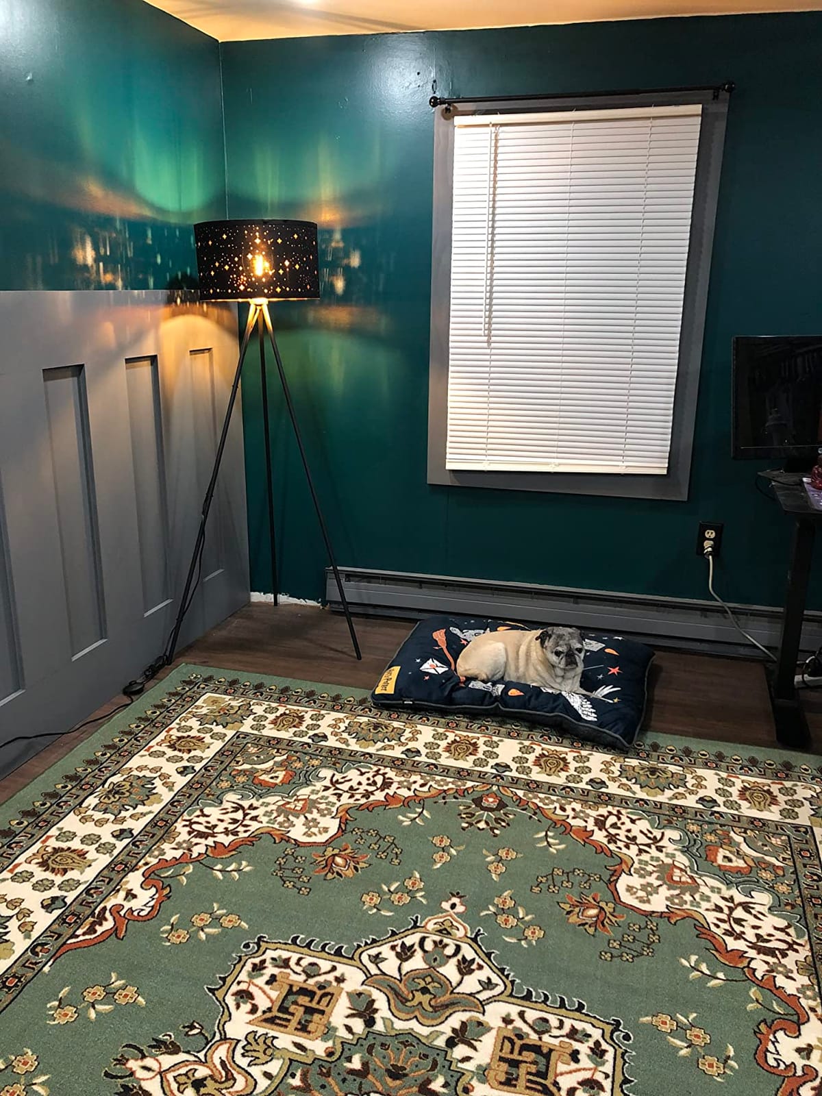 BoostArea Floor Lamp, Tripod Floor Lamp, 8W LED Bulb, Decorative Lamp Shade, Mid Century Standing Lamp for Living Room, Bedroom, Study Room and Office customer photo 1