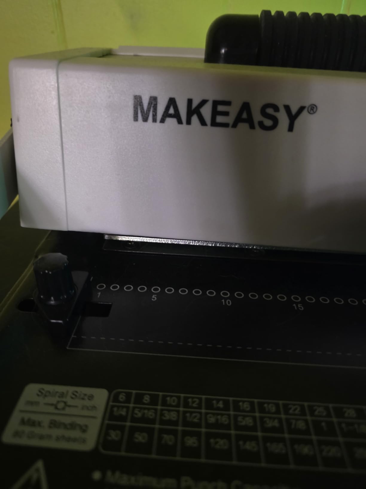 MAKEASY Coil Spiral Binding Machine, Punch 15 Sheet - Manual Hole Punch - Electric Coil Inserter - Adjustable Side Margin - for Letter Size/A4/A5, Comes with 1 Box 5/16'' Binding Coils & Plier customer photo 2