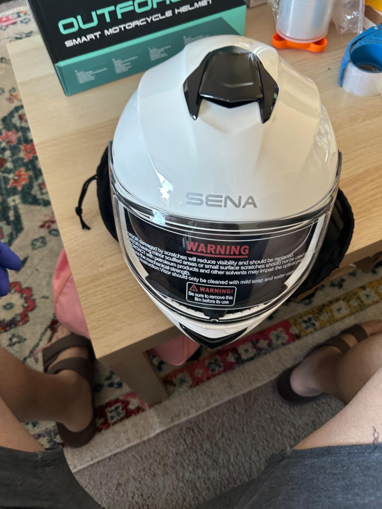 Sena OutForce Smart Helmet Full Face (Matt Black, Medium) (OUTFORCE-MB00M - SP85 customer photo 1