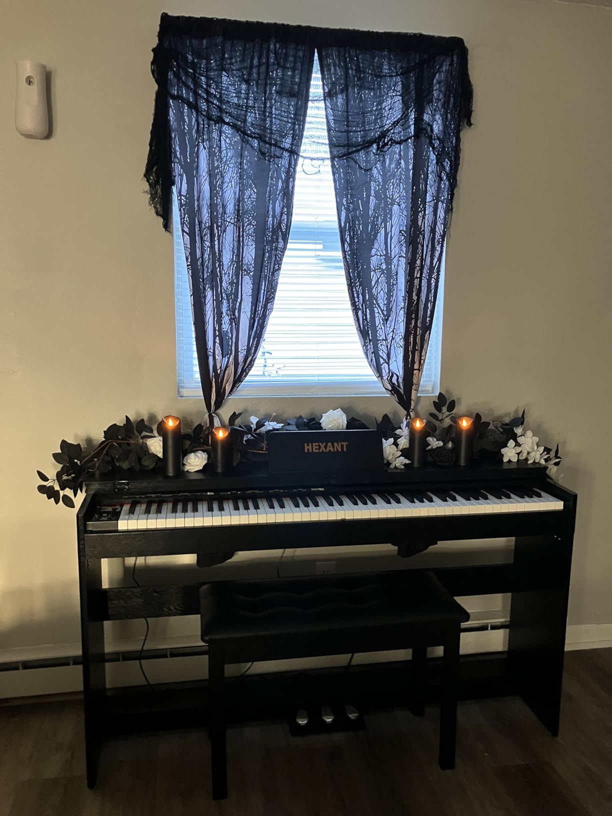 HEXANT 88-Key Weighted Digital Piano, Full-Size Semi-Weighted Upright Flip Electric Keyboard Piano with 3 Pedal and Multi-Functional Keyboard for Beginner(with Bench,Black) customer photo 2