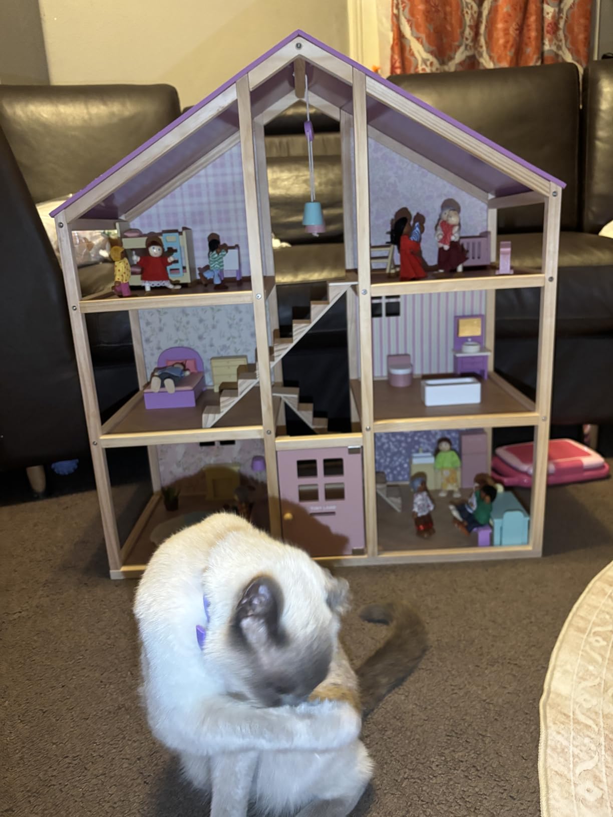 Tiny Land Wooden Dollhouse for Girls - 6 Rooms Wooden Doll House customer photo 1