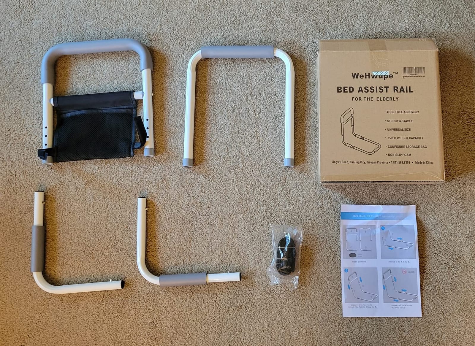 WeHwupe Bed Rails for Elderly Adults Safety with Bedside Storage Pocket customer photo 1