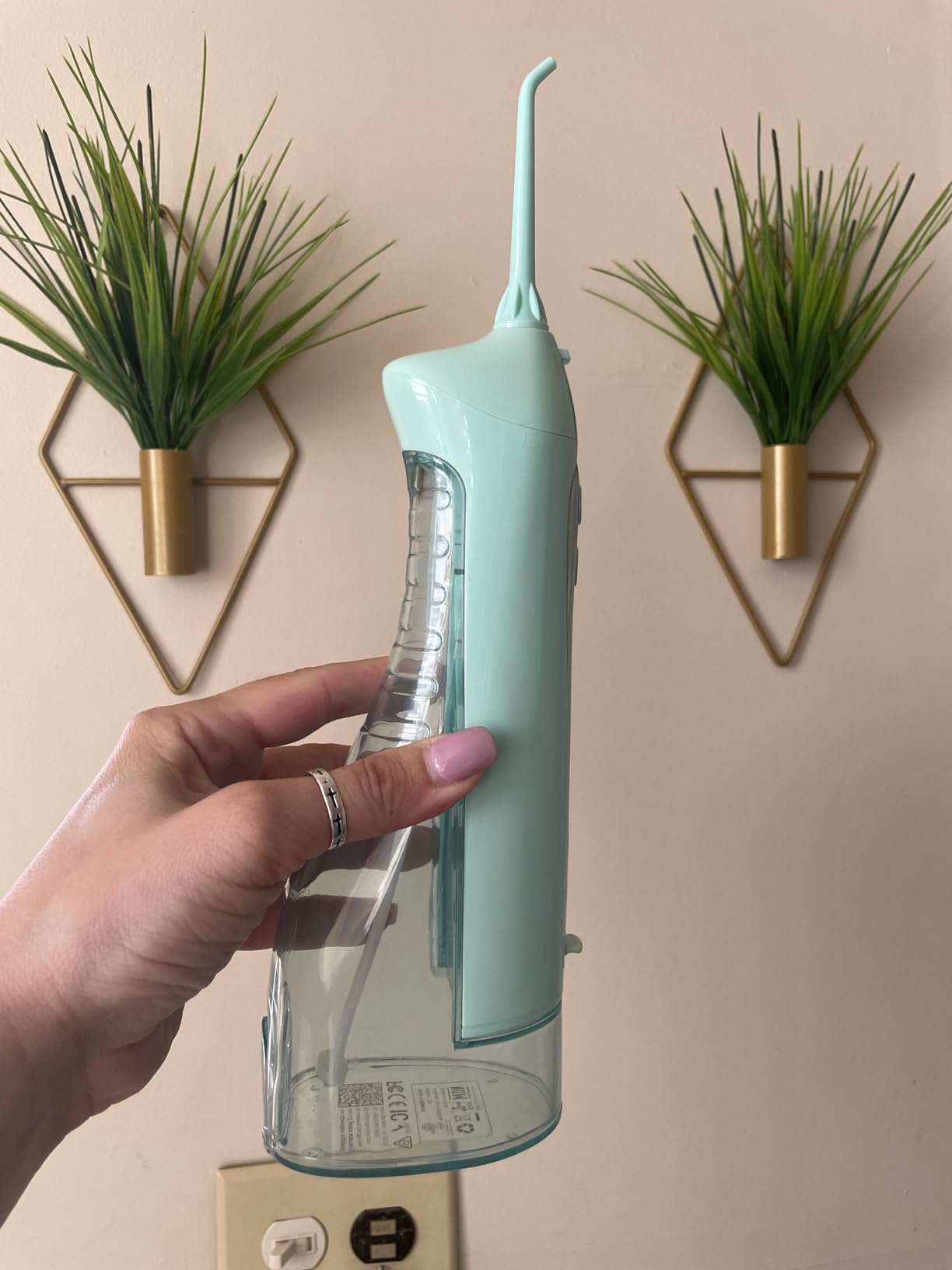 COSLUS ADA Accepted C20 Water Dental Flosser Teeth Pick, 300ML Larger Tank | Portable Rechargeable Oral Irrigator for Orthodontic & Sensitive Gums, Cordless for Travel, Family, Professional Set, Black customer photo 1