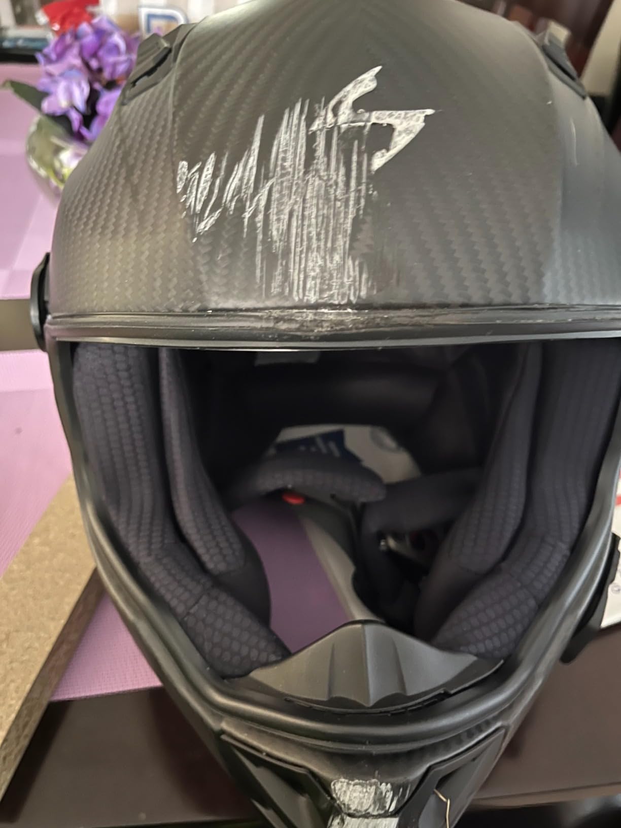 ScorpionEXO XT9000 Full Face Carbon Fiber Adventure Motorcycle Helmet with Pinlock Ready Shield Bluetooth Ready Speaker Pockets DOT ECE Trailhead (Matte Gold - Small) customer photo 1