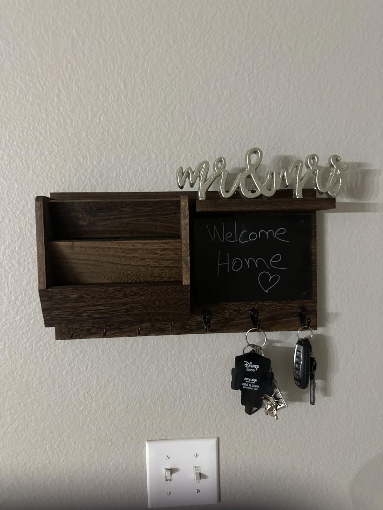Ziivita Key Holder for Wall - Mail Holder Organizer Wall Mount with Shelf - Hanging Key Rack Hanger with Hooks Decorative for Home Coat Letter Dog Leash Entryway Living Room Decor customer photo 2