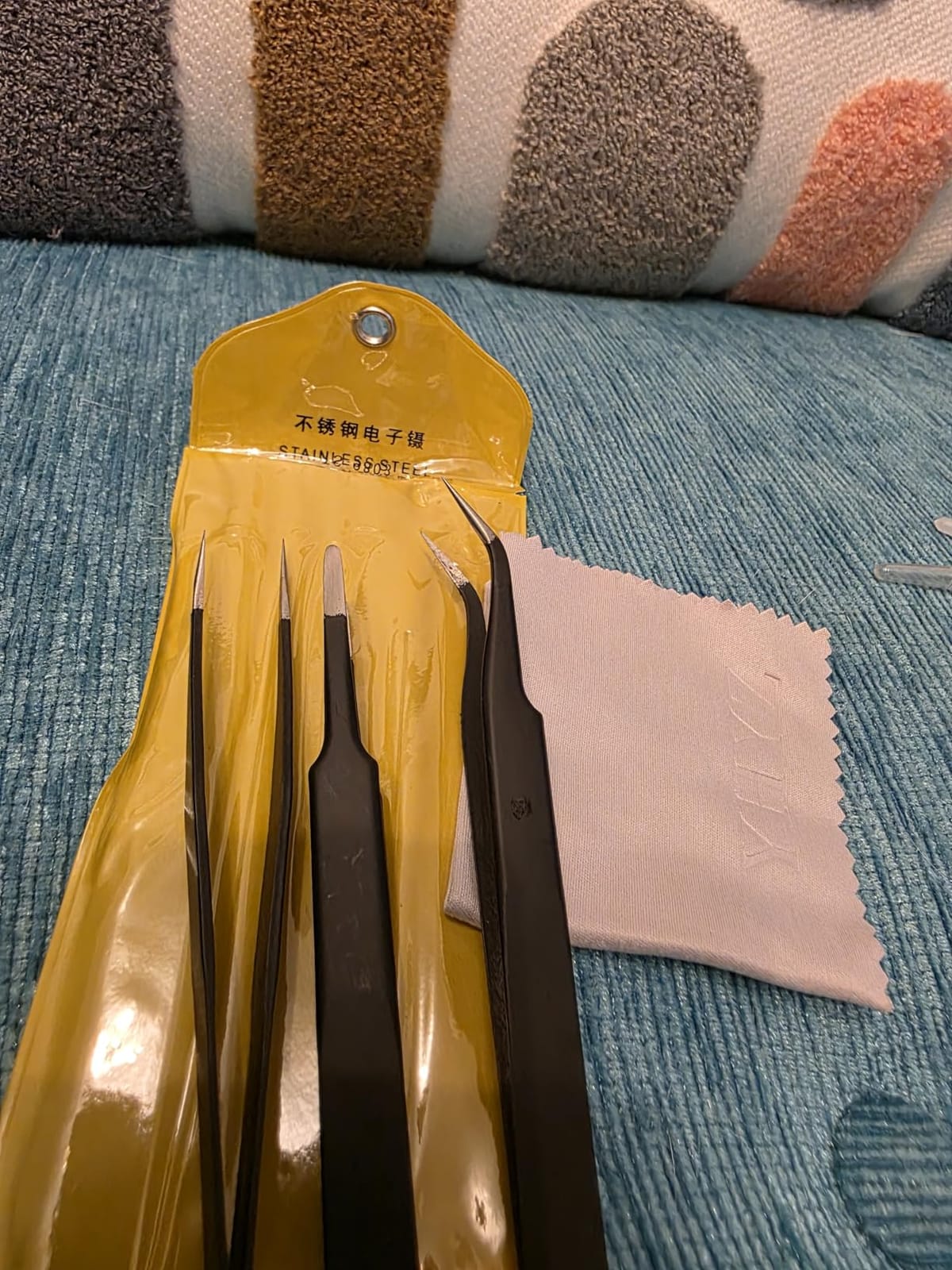 YHYZ 3PCS Precision Tweezers Set, Premium Stainless Steel Anti-Static ESD Tweezes, Suitable for Tweezers, for Craft, Electronic, Soldering, Model, Hobby, Jewelry Making Laboratory customer photo 1