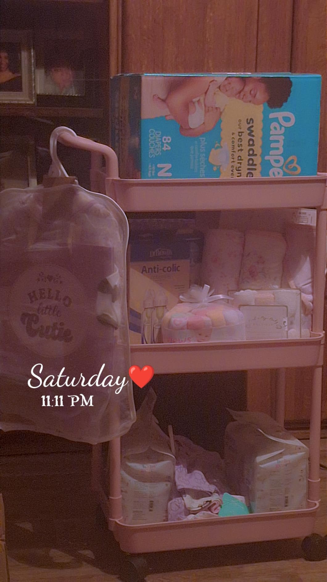 Volnamal Diaper Caddy, 3 Tier Rolling Cart for Baby Essentials, Off-White customer photo 2