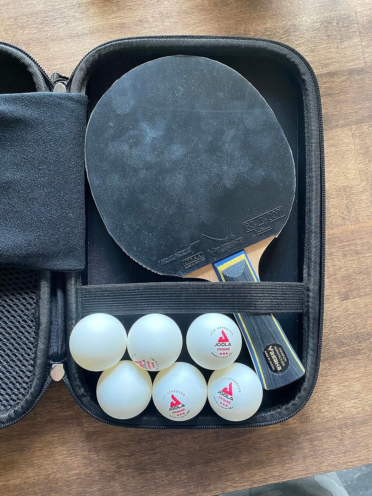 Rintifia® Hard Shell Ping Pong Paddle Case - Table Tennis Racket Cover for 2 Paddles & Balls, Water-Resistant EVA Storage Bag with Mesh Pocket, Anti-Drop Travel Case customer photo 2
