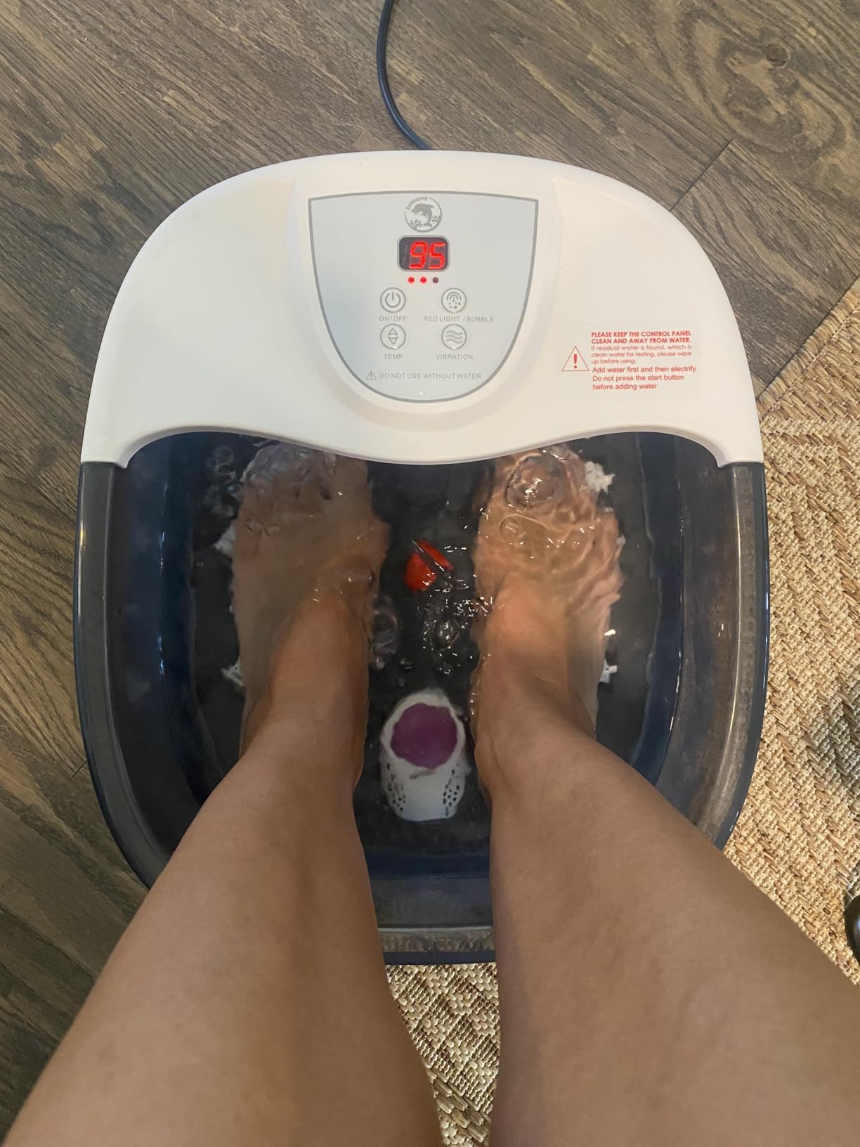 ECARBME Foot Spa Bath Massager with Heat, 22 Manual Massage Rollers, Adjustable Temperature 95–118°F, Bubbles & Vibration, Epsom Salt Included, Foot Soaking Tub for Relaxation - Grey customer photo 2