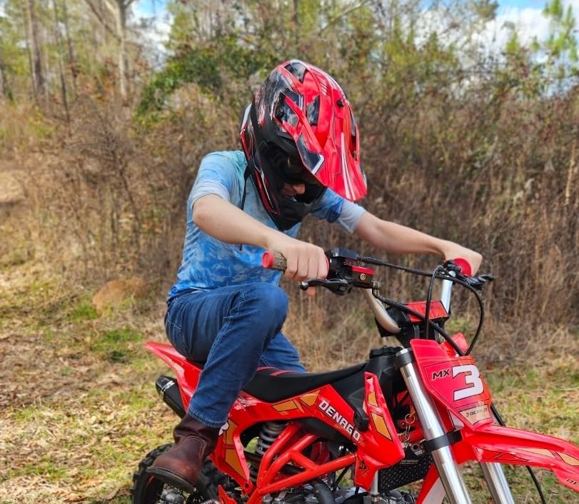 OUMURS Full Face Dirt Bike Helmet DOT Approved, Adult ATV Motocross Helmet customer photo 2