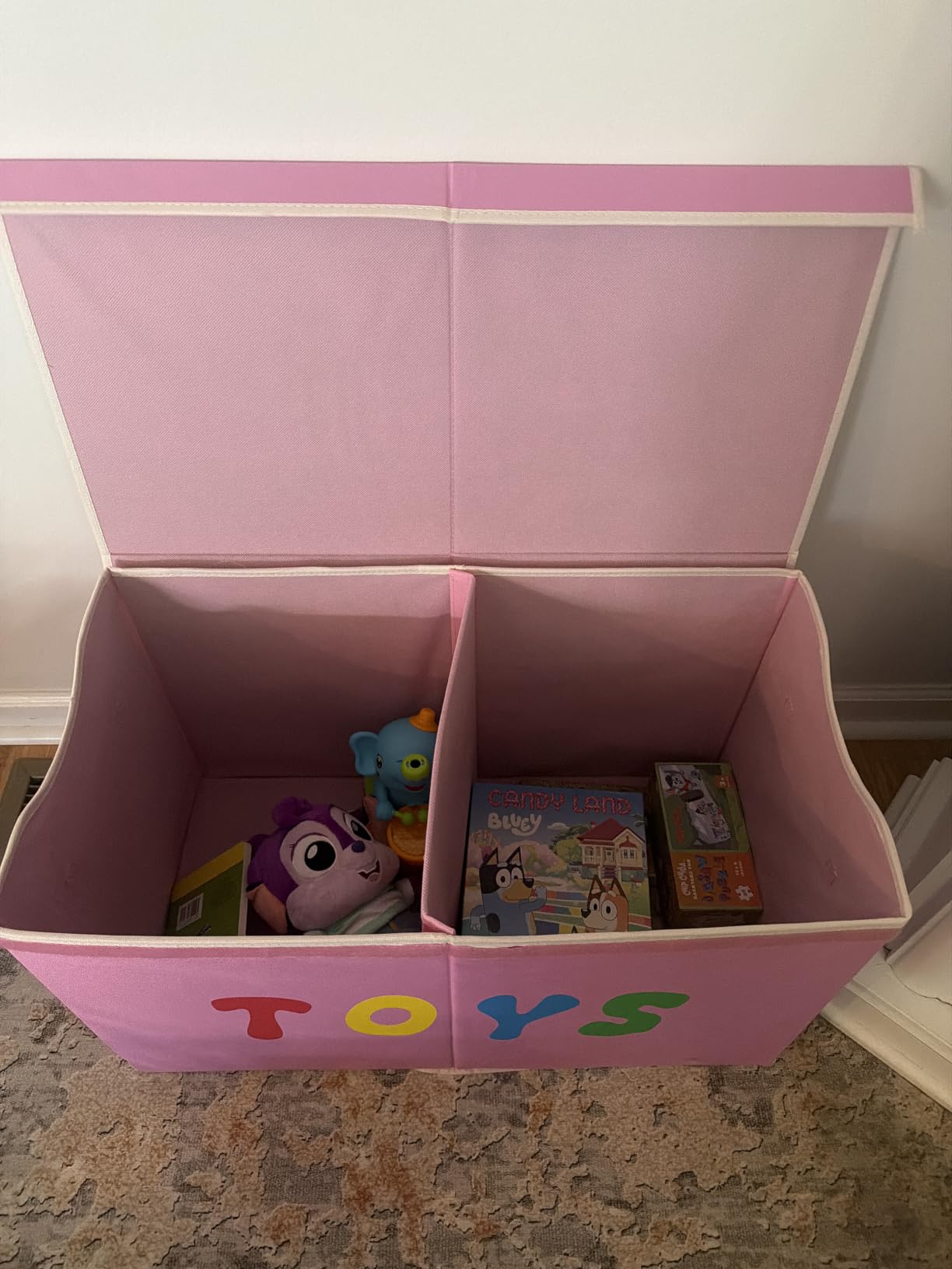 YOLOXO Toy Box Chest, Collapsible Sturdy Storage Bins with Lids, Extra Large Kids Toy Storage Organizer Boxes Bins Baskets for Kids, Boys, Girls, Nursery Room, Playroom, Closet (BLACK) customer photo 2