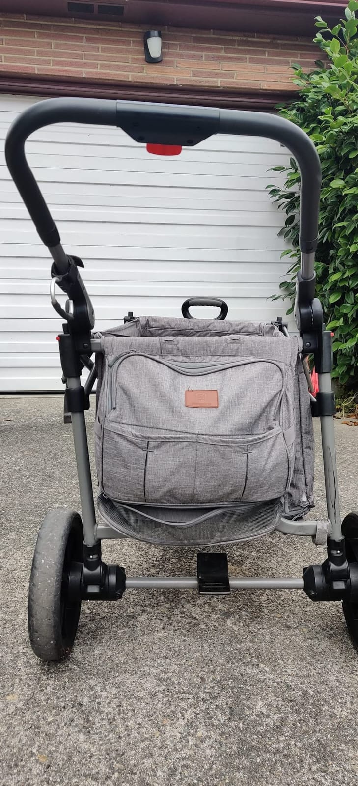 EVER ADVANCED Foldable Wagons for Two Kids & Cargo, Collapsible Folding Wagon Stroller with Adjustable Handle Bar,Removable Canopy with 5-Point Harness,Black customer photo 2