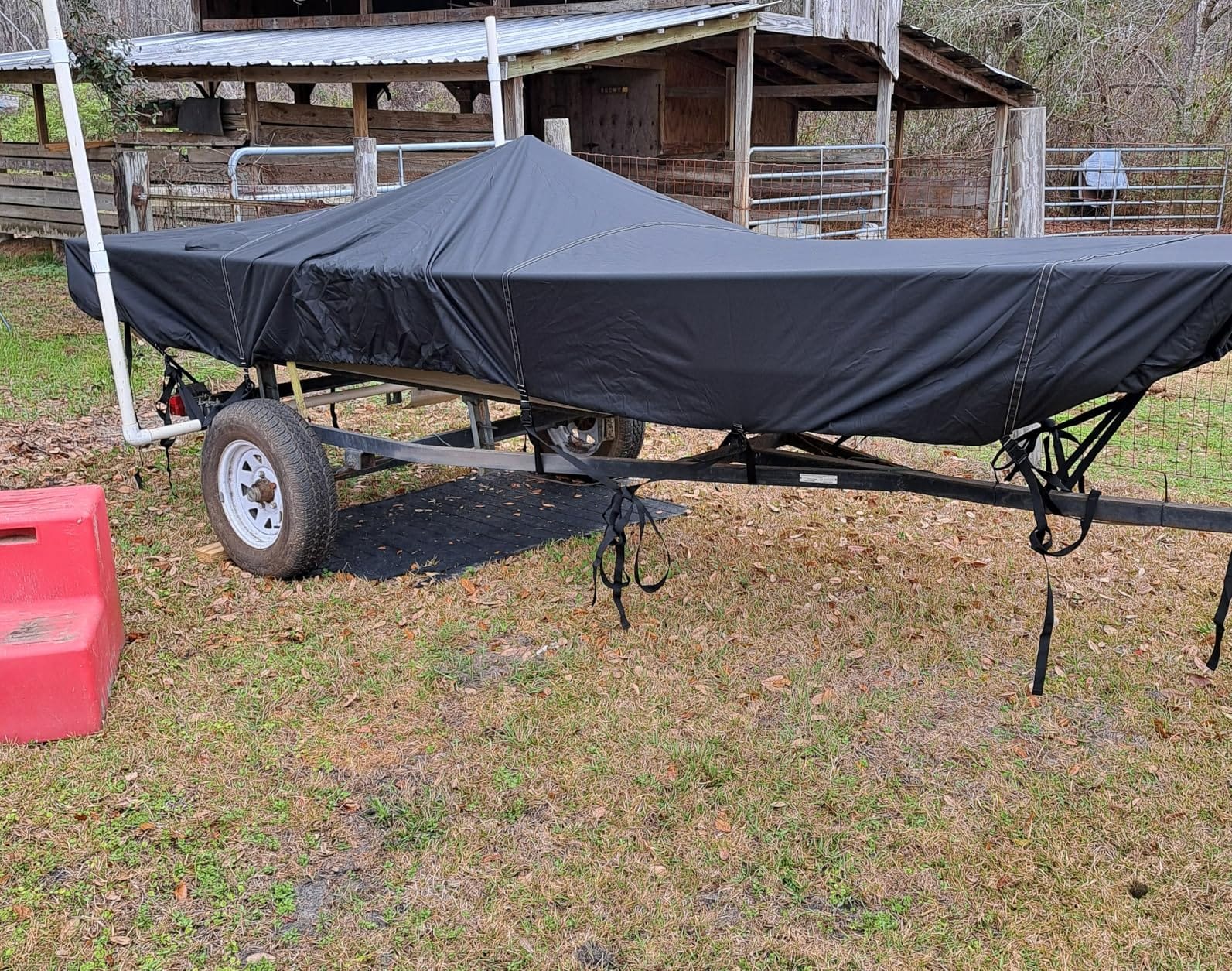Heavy Duty 5 Layers 1200D Jon Boat Cover 12ft - 14 ft with Motor Cover customer photo 2