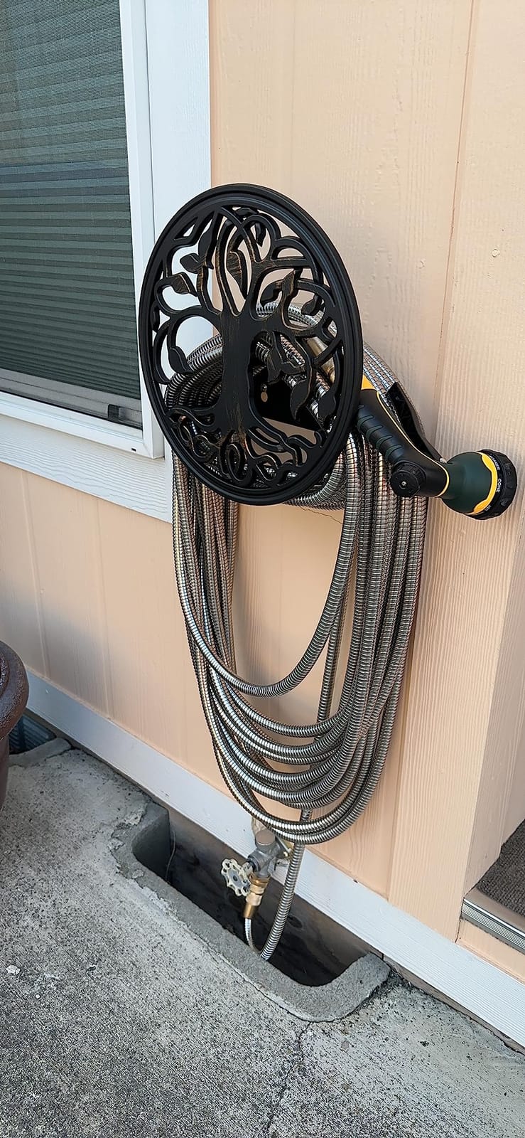 Garden Hose Metal 100FT – Heavy Duty 304 Stainless Steel Water Hose with 8-Pattern Nozzle, Lightweight, Flexible, Puncture Proof, Kink-Free, High Pressure, Solid Metal Fittings for Yard, Outdoors, RV customer photo 2
