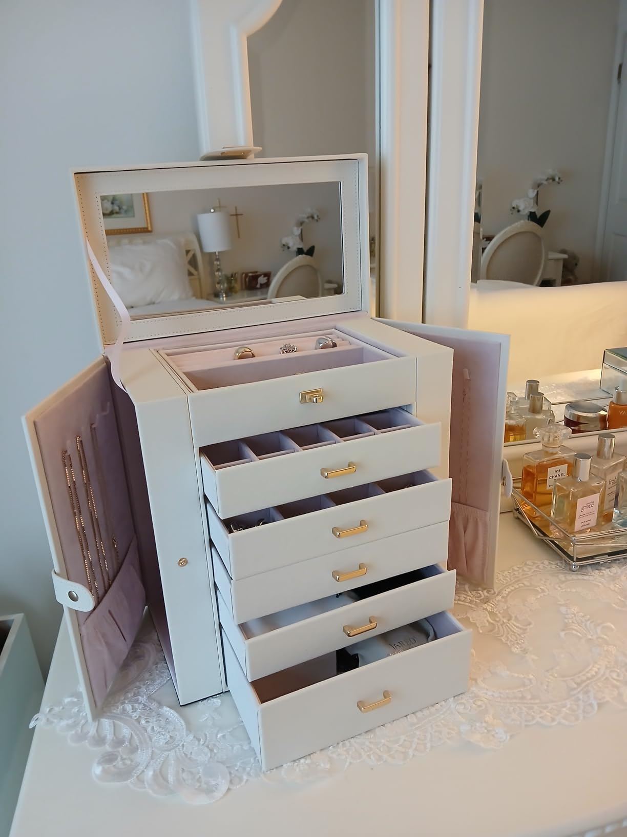 AKOZLIN 6-Tier Jewelry Box Organizer 5 Drawers Jewelry Storage Case customer photo 2