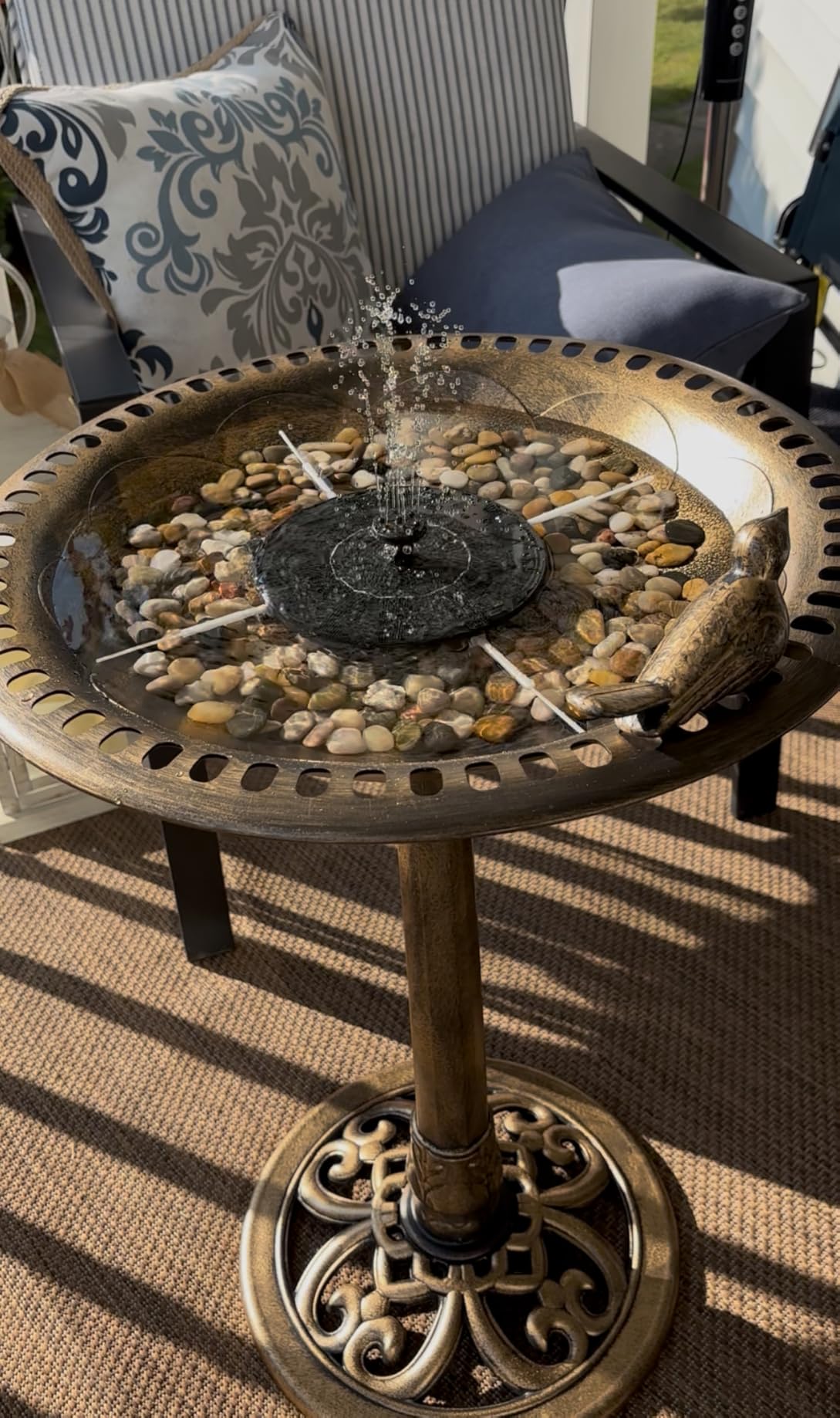 BACKYARD EXPRESSIONS PATIO · HOME · GARDEN 912449-WB Outdoor Garden Bird Bath- Bronze- Weather Resistant Polyresin-30 Inch-Backyard Expressions customer photo 2