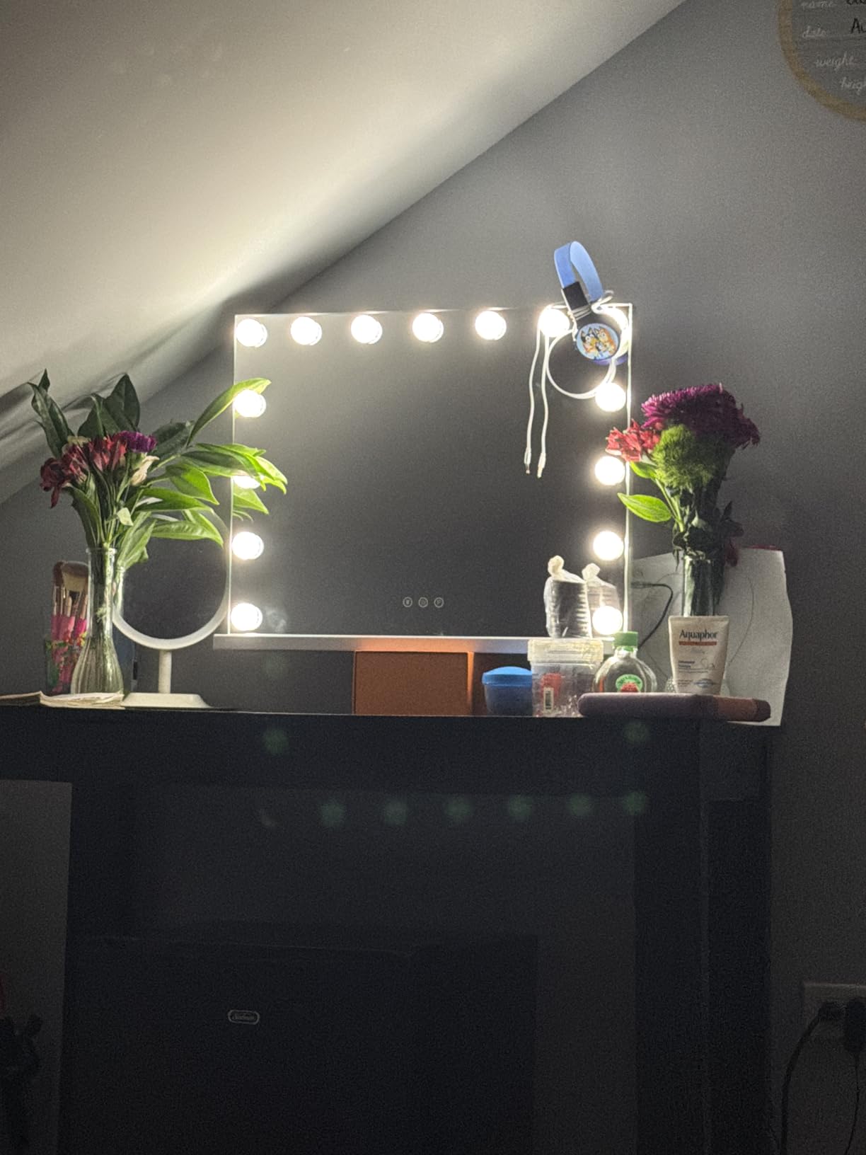 M MIVONDA Hollywood Vanity Vanity, Makeup Mirror with 18 Dimmable LED Bulbs customer photo 2