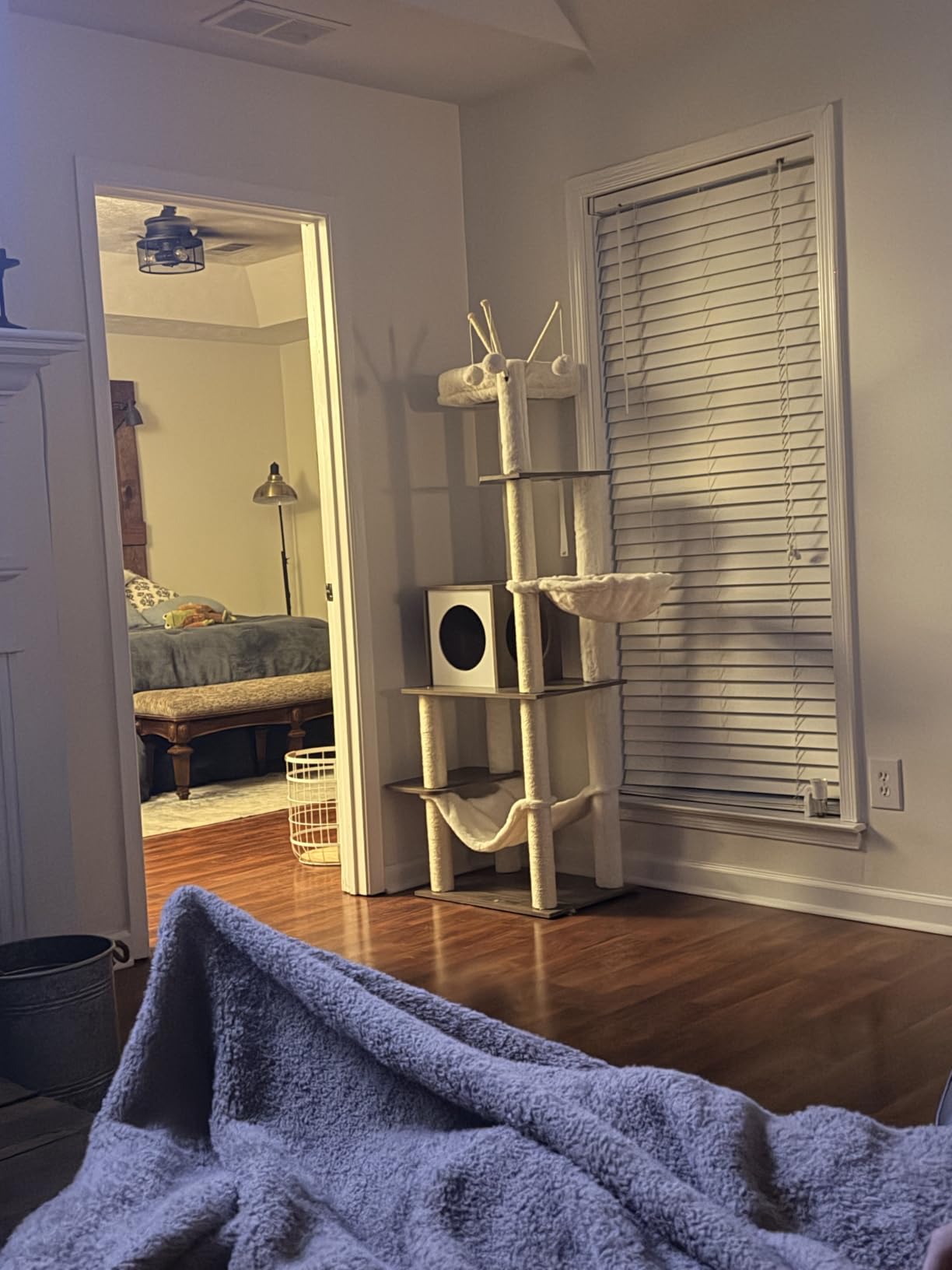 Hey-brother Wooden Cat Tree Tower with Hammock for Indoor Cats, MPJ120SR customer photo 2