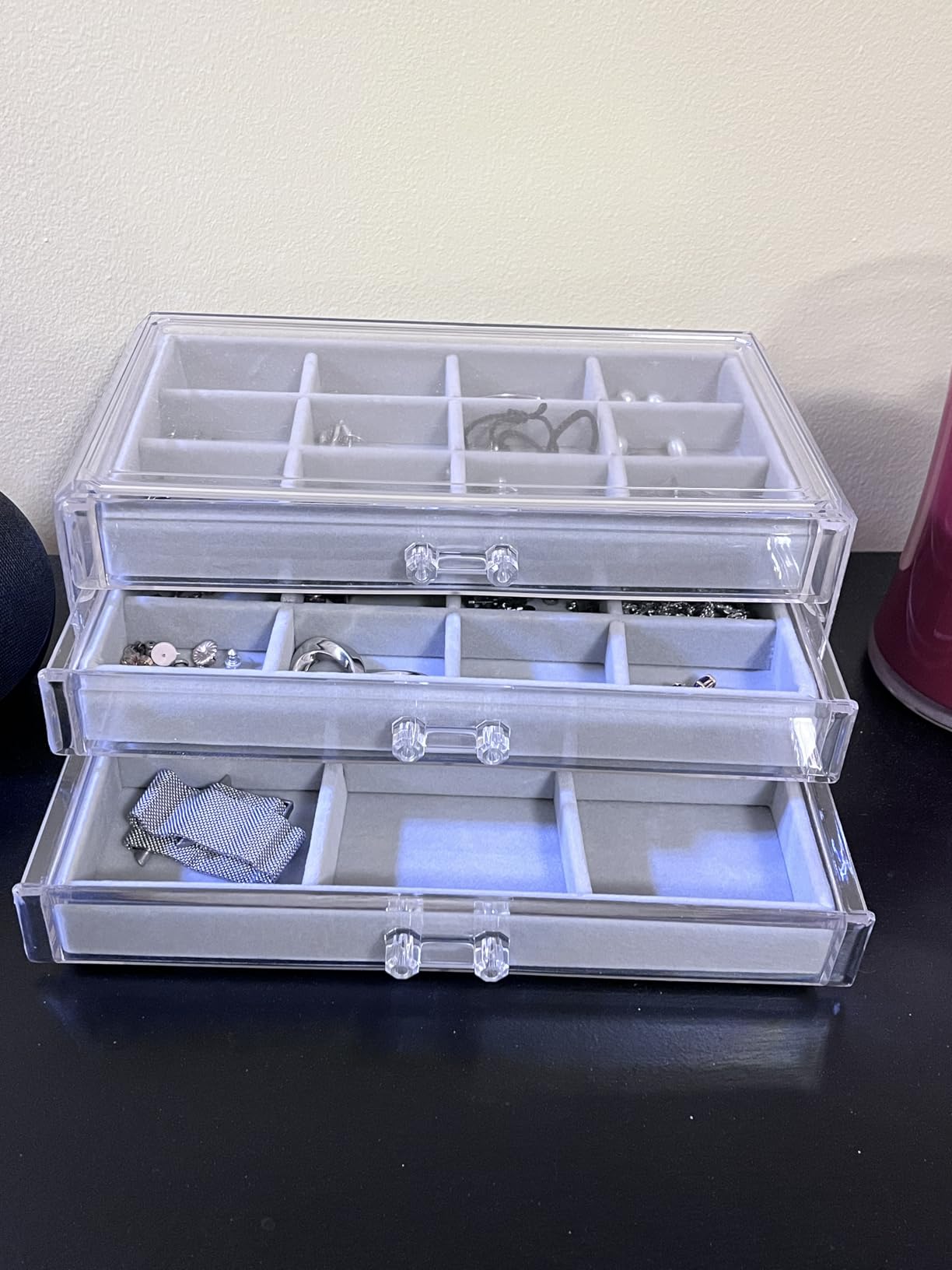 ProCase Earring Holder Organizer Jewelry Box with 5 Drawers, Grey customer photo 1