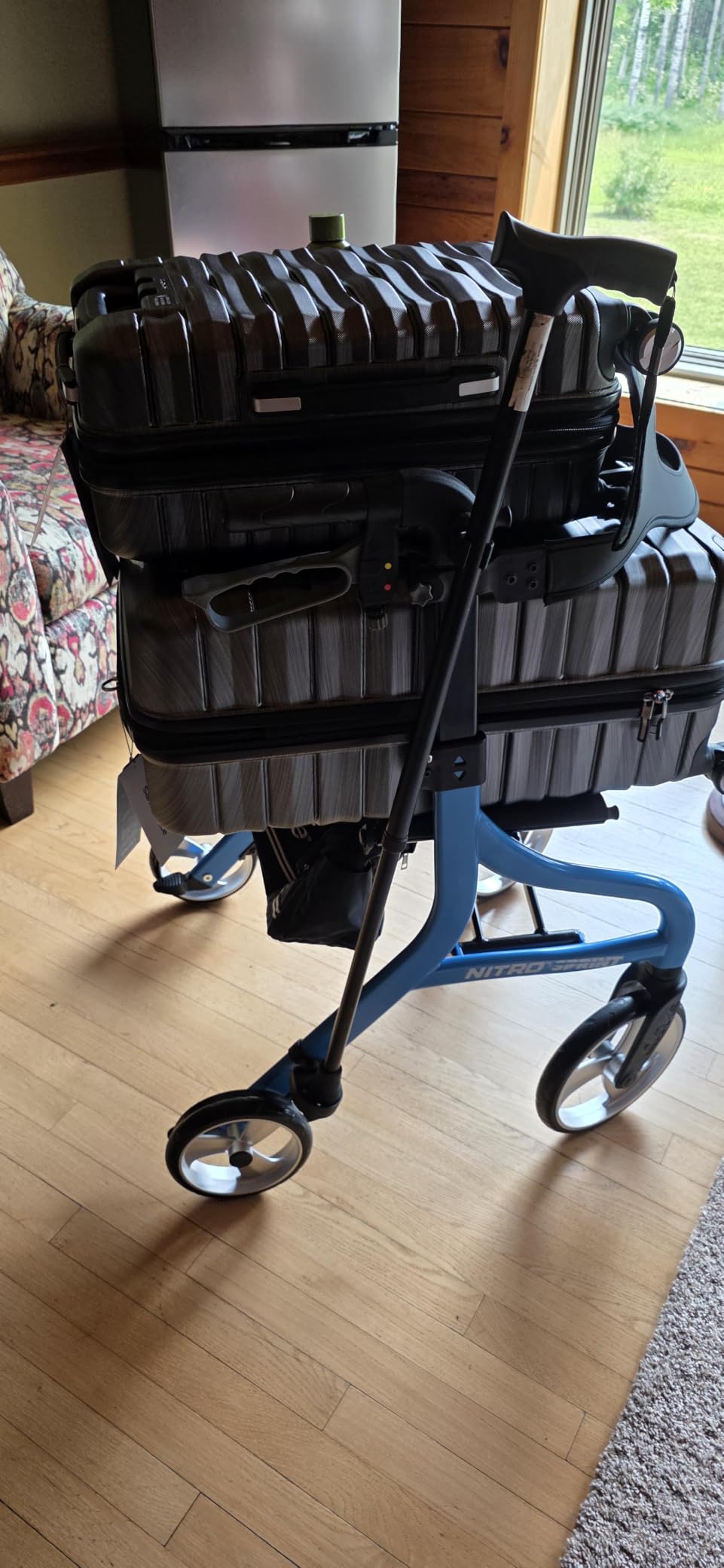 Drive Medical Nitro Sprint Rollator Walker with Seat, Standard, Blue customer photo 2