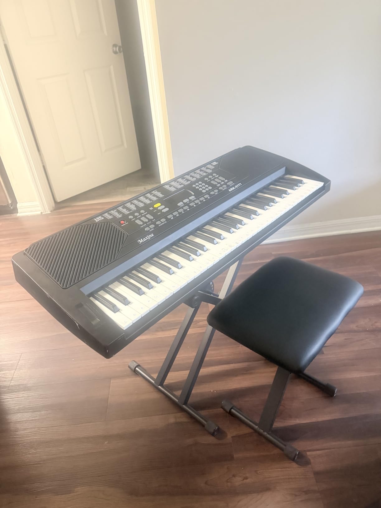 Keyboard Stand & Bench Set, Upgrade Heavy Duty Double-X Keyboard Stand, Adjustable & Portable Digital Piano Stand with Locking Straps customer photo 2