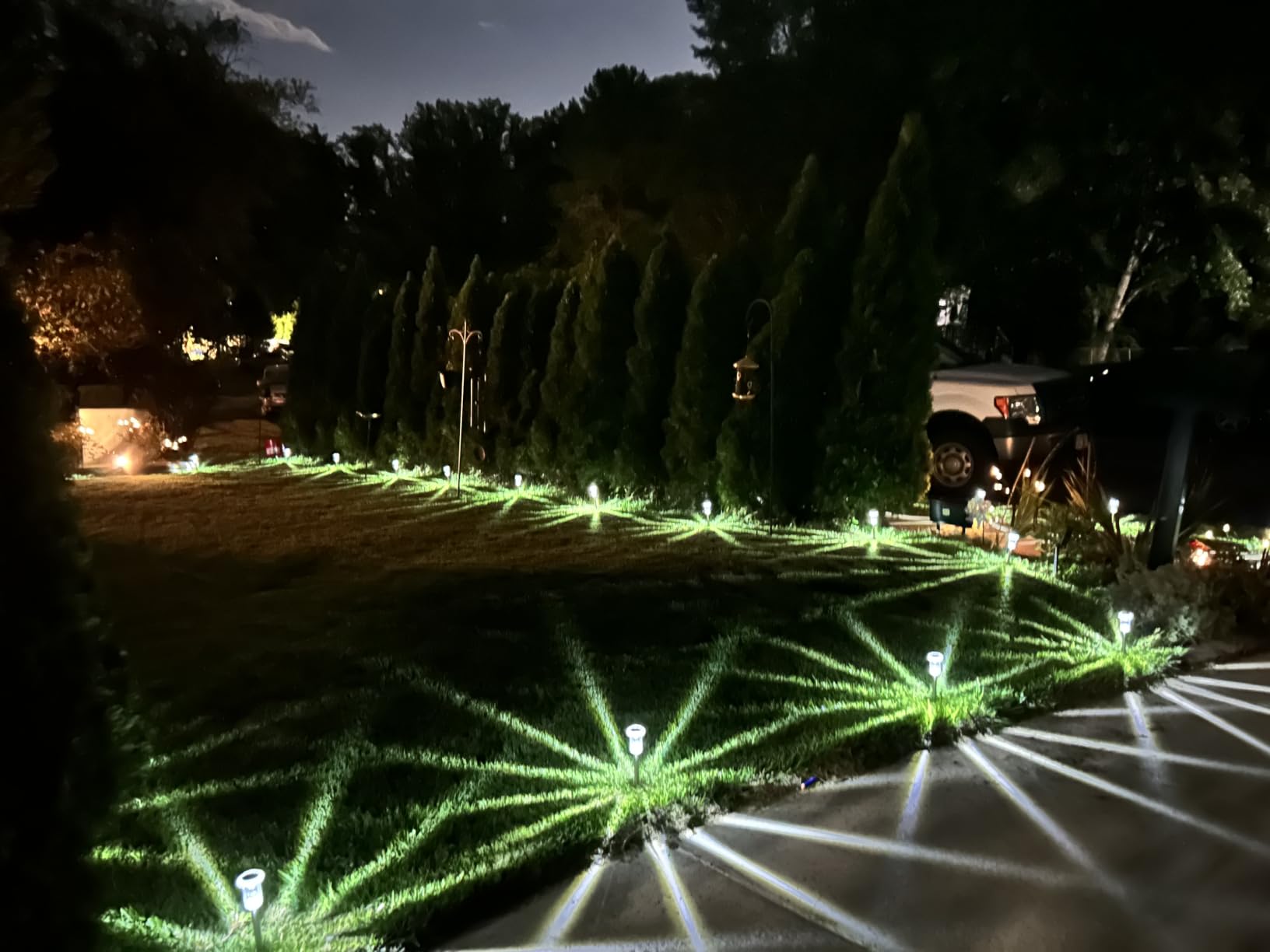 DenicMic 10 Pack Solar Pathway Lights Outdoor Waterproof Warm White LED customer photo 1