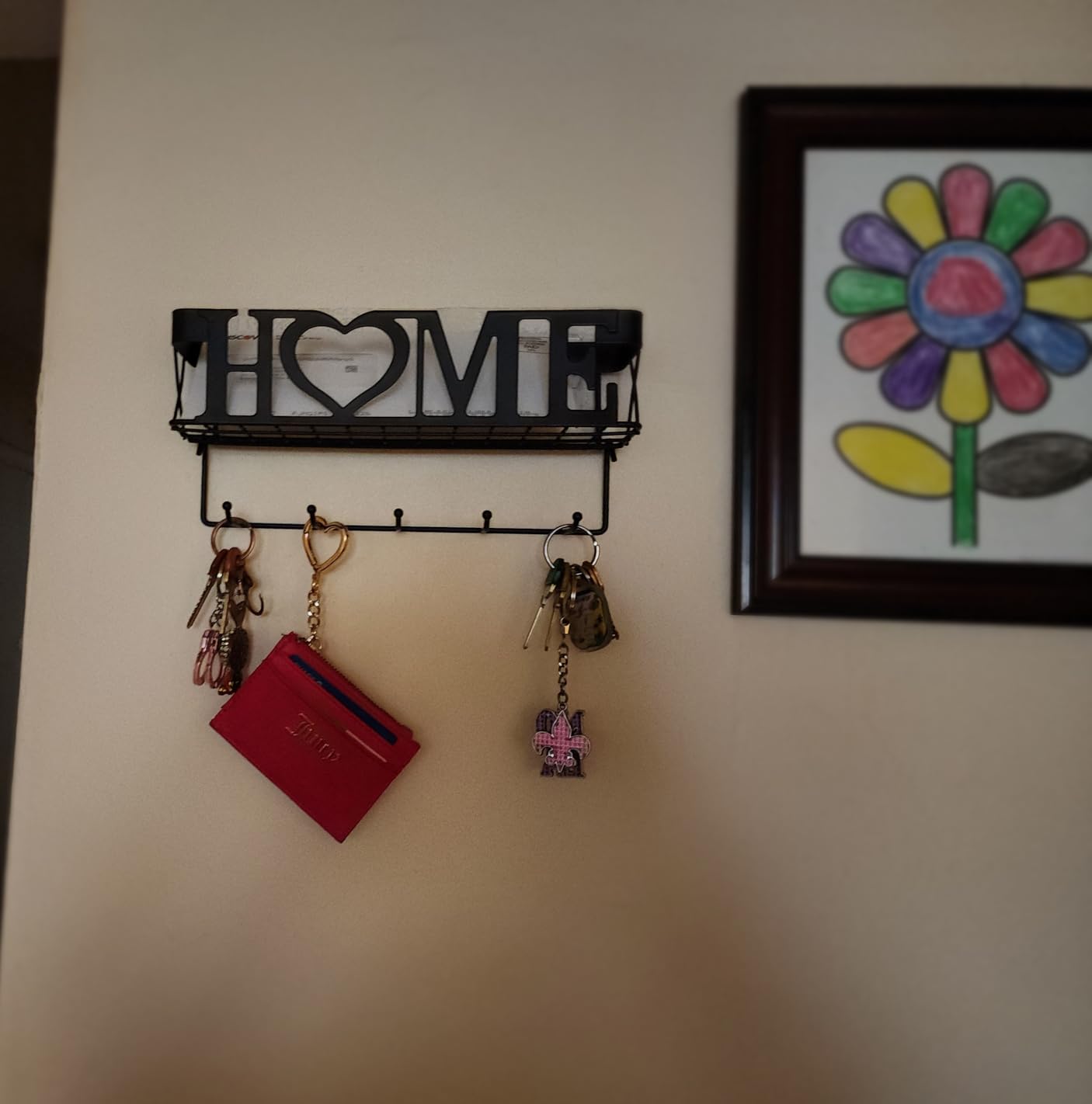 Key Holder for Wall - Key Rack with 5 Key Hooks, 11.02