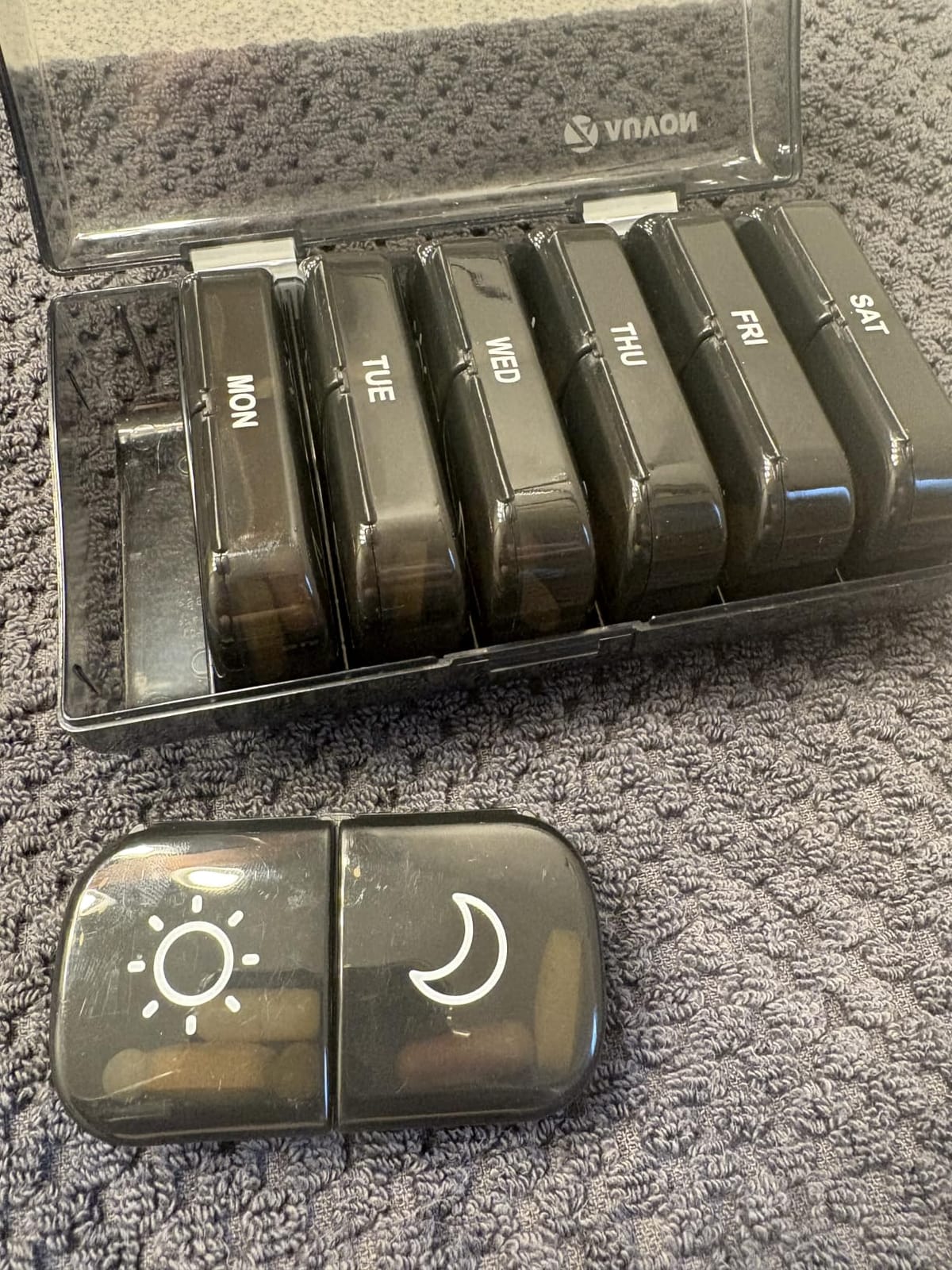 AUVON Weekly Pill Organizer 2 Times a Day, One-Side Large Opening, Easy‑Use customer photo 2