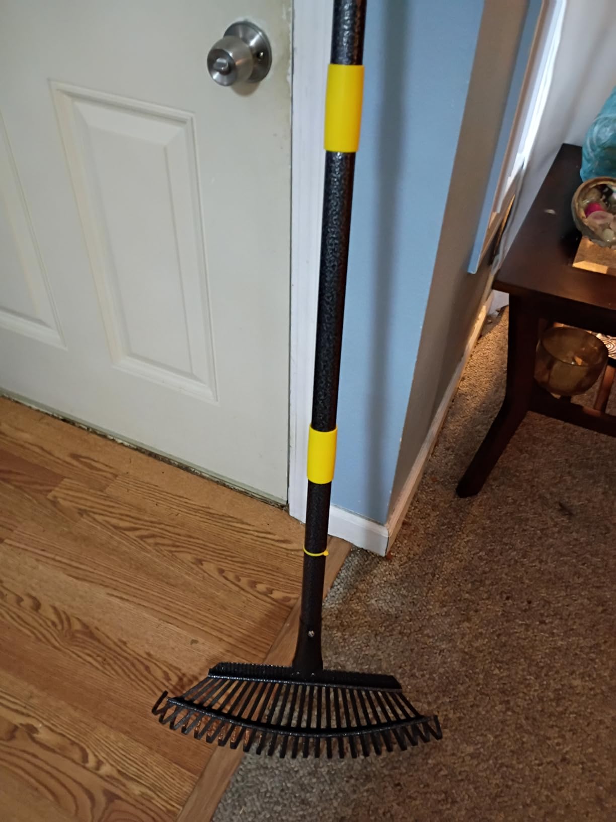 Leaf Rake, 30-61 inch Garden Rakes for Leaves Heavy Duty Long Handle, 25 Tines 18