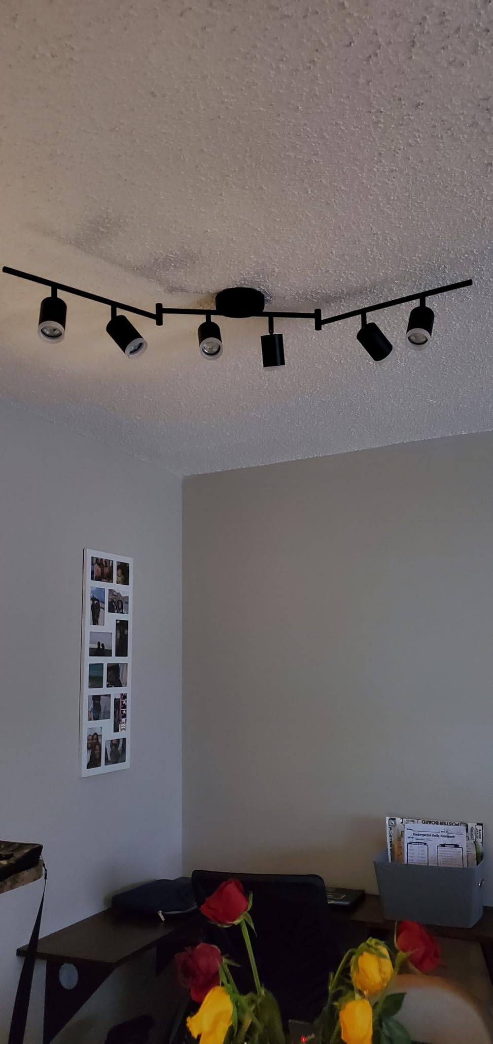 Bojim 6 Light Black Kitchen Track Lighting Fixtures Ceiling Adjustable Head customer photo 2