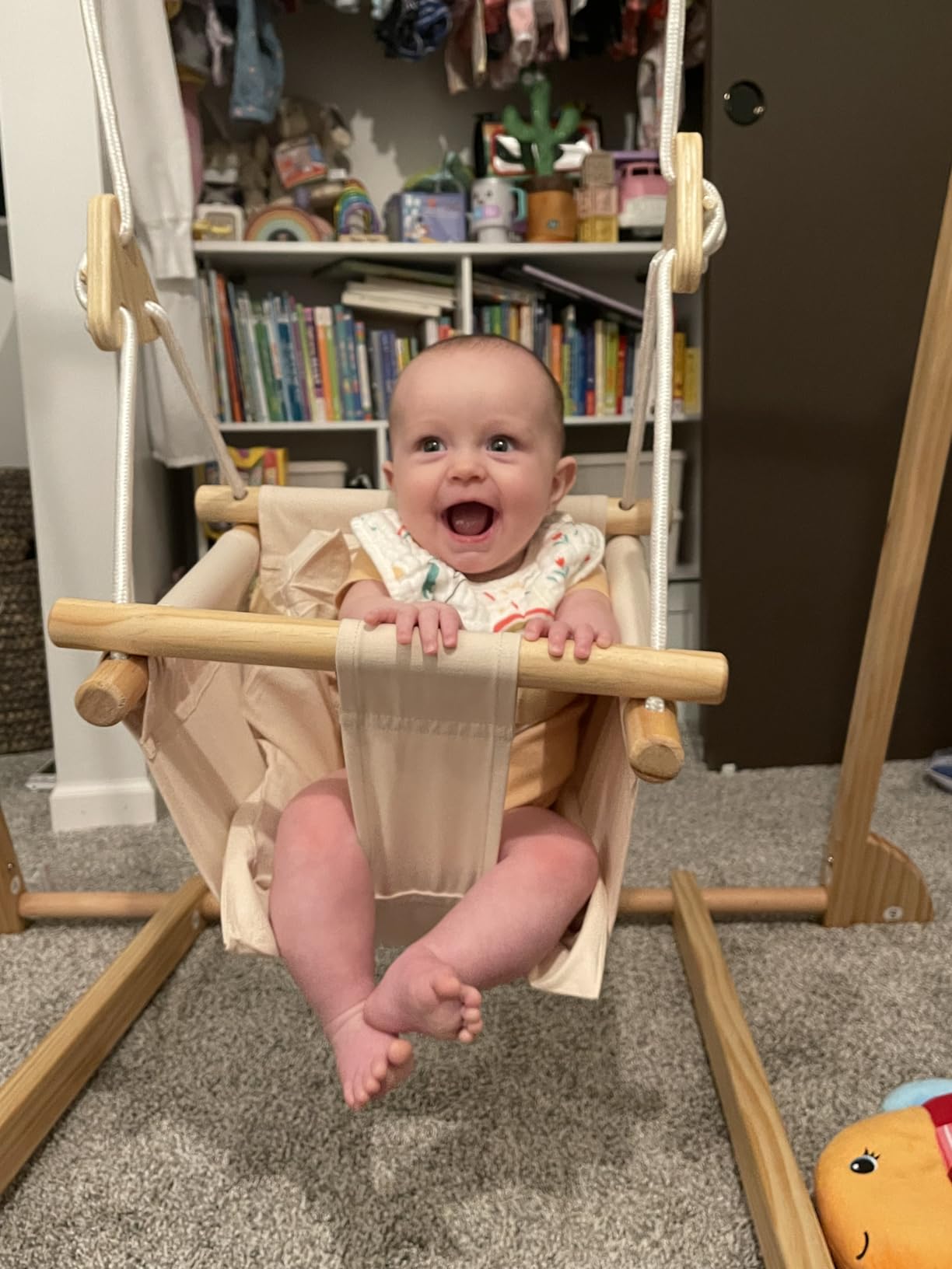 Avenlur Spruce Baby Swing, Foldable Wooden Indoor Swing with Stand customer photo 2