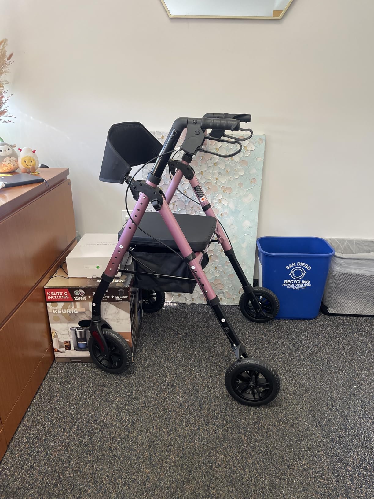 Foldable Rollator Walkers for Seniors with Seat,4 Wheel Rolling Walker customer photo 2