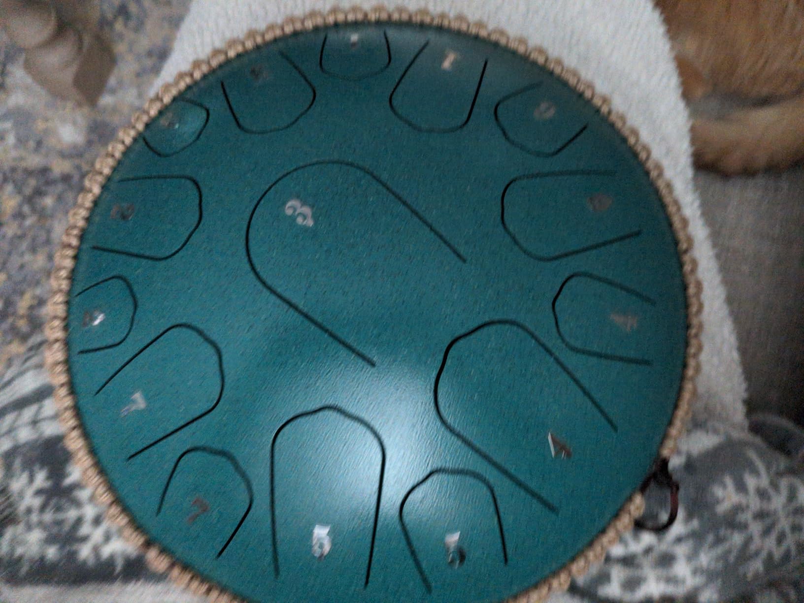 HOPWELL Steel Tongue Drum - 13 Inches 15 Notes Tongue Drum - Hand Pan Drum with Music Book, Handpan Drums Mallets and Carry Bag, D Major (Navy Blue) customer photo 2