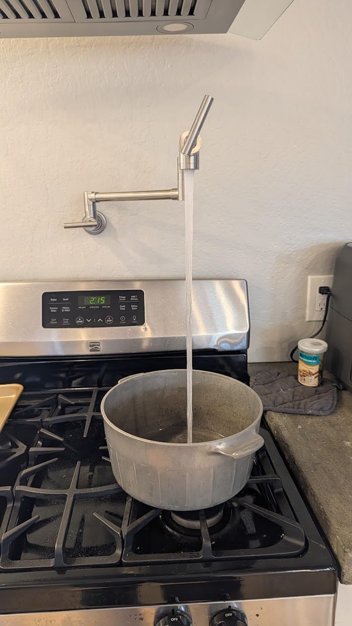 GIMILI Pot Filler Matte Black Kitchen Stove Faucet customer photo 1