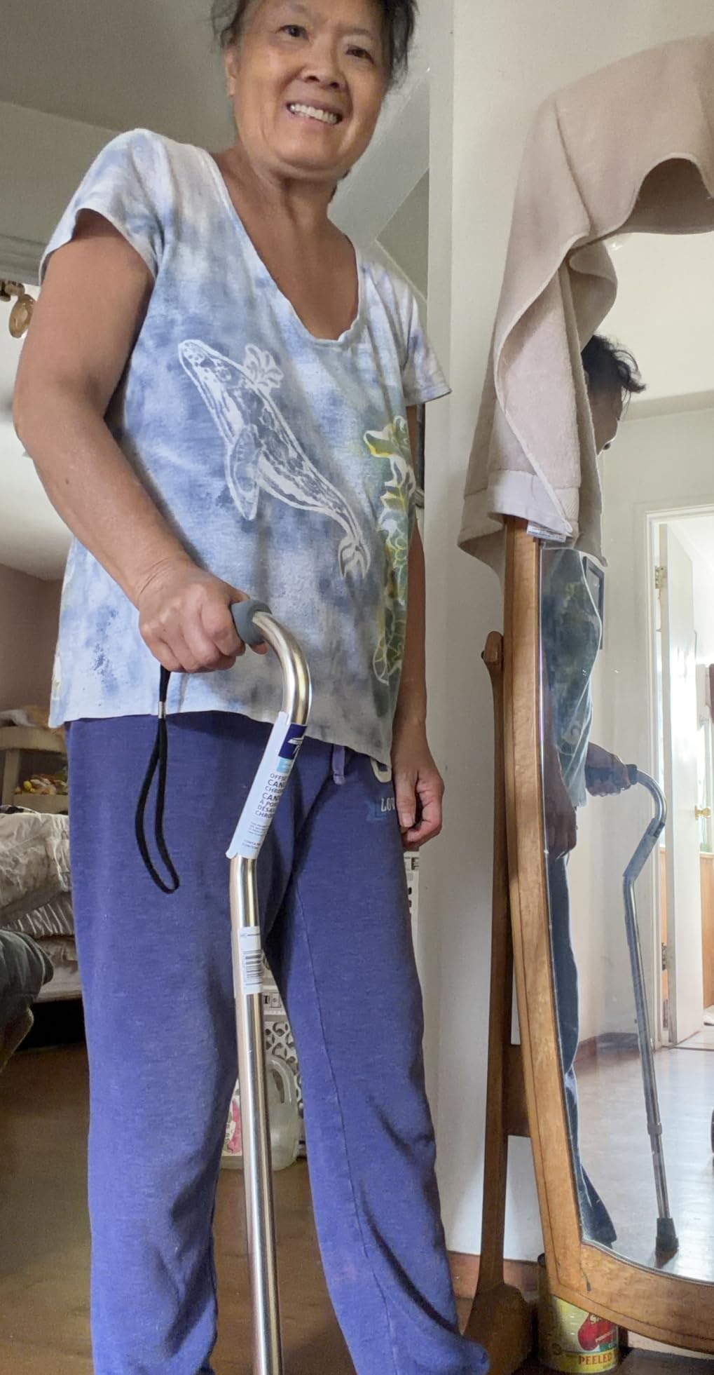 Medline Aluminum Offset Walking Cane for Seniors & Adults is Portable and Lightweight for Balance, Knee Injuries, Mobility & Leg Surgery Recovery customer photo 2