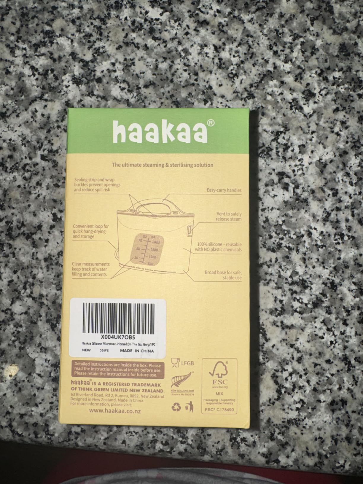 Haakaa On-The-Go Silicone Microwave Steam Sterilizer Bags for Travel, 40oz/1250ml Reusable Silicone Steaming Bags for Baby Bottles, Breast Pump, Accessories, Pacifiers, Teethers,Grey/1PC customer photo 1