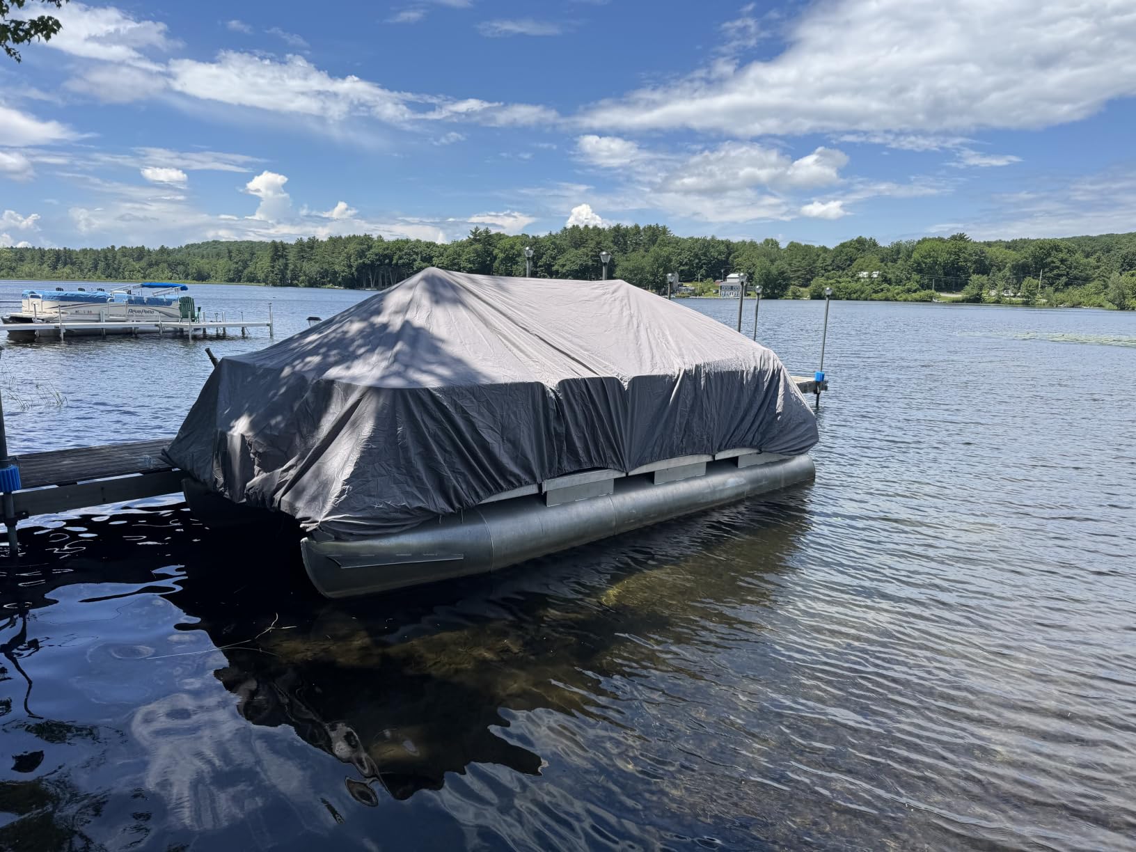 Solim 16-18FT Pontoon Boat Cover, 1200D Heavy Duty Waterproof, UV Resistant customer photo 2