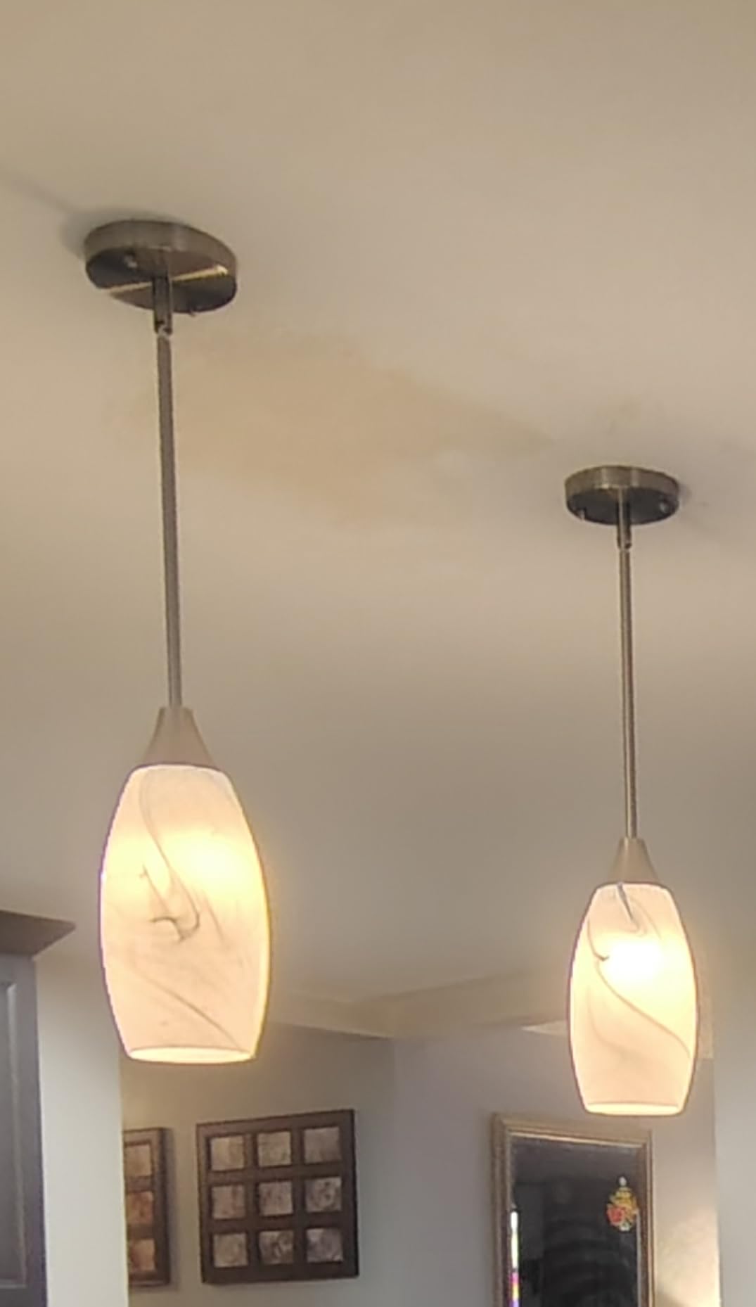 EDISHINE Pendant Light Kitchen Island Grey Marble Glass Brushed Nickel customer photo 1