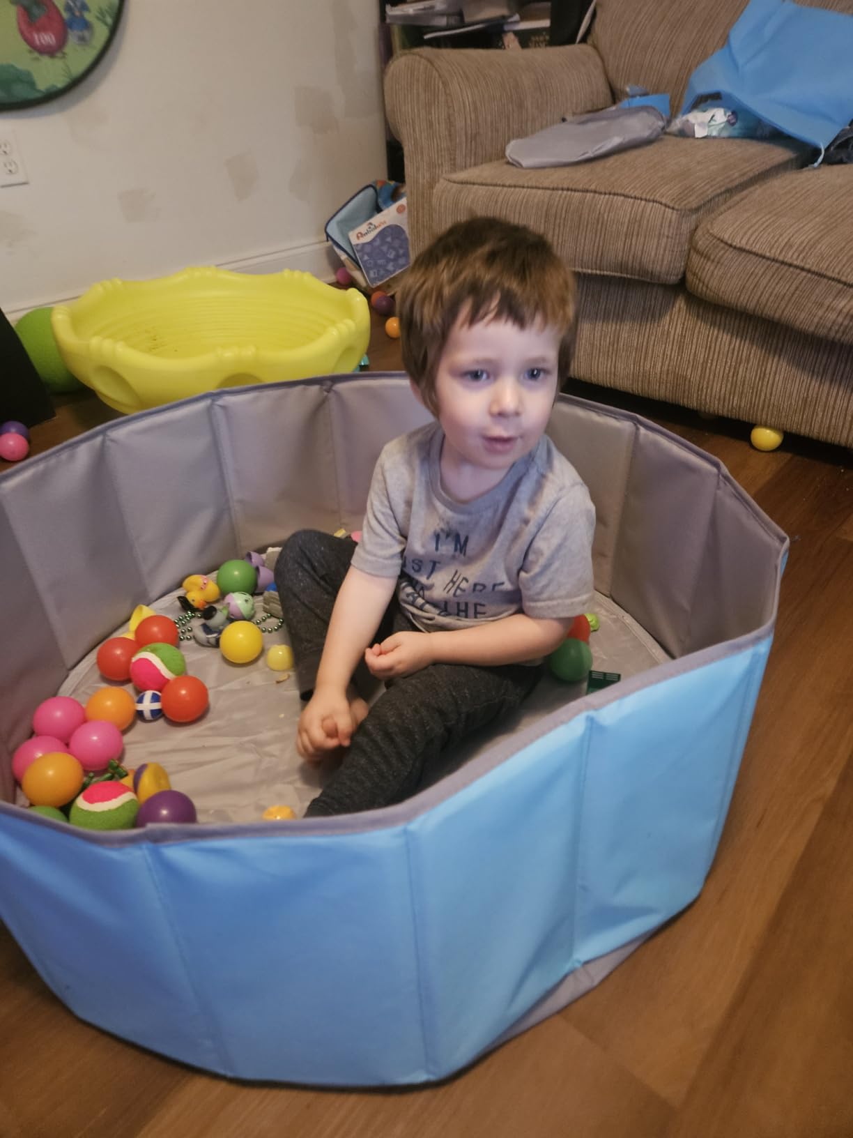 Hikiddy Large Foldable Ball Pit for Toddler Dog- 44in -Balls Not Include customer photo 1